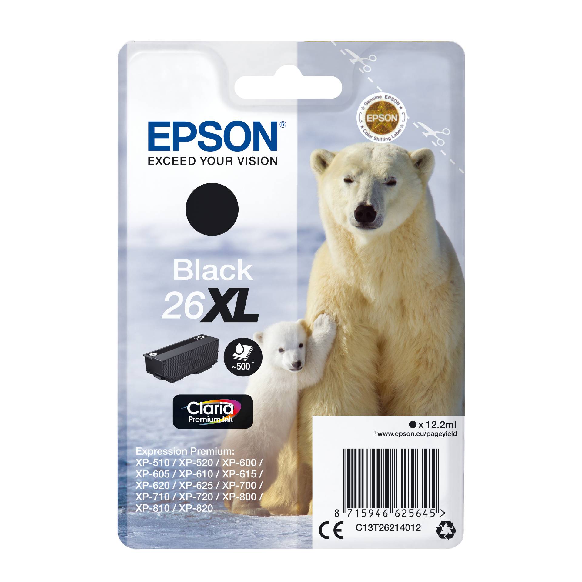 Epson cartuccia XL nero Claria Premium T 262      T 2621