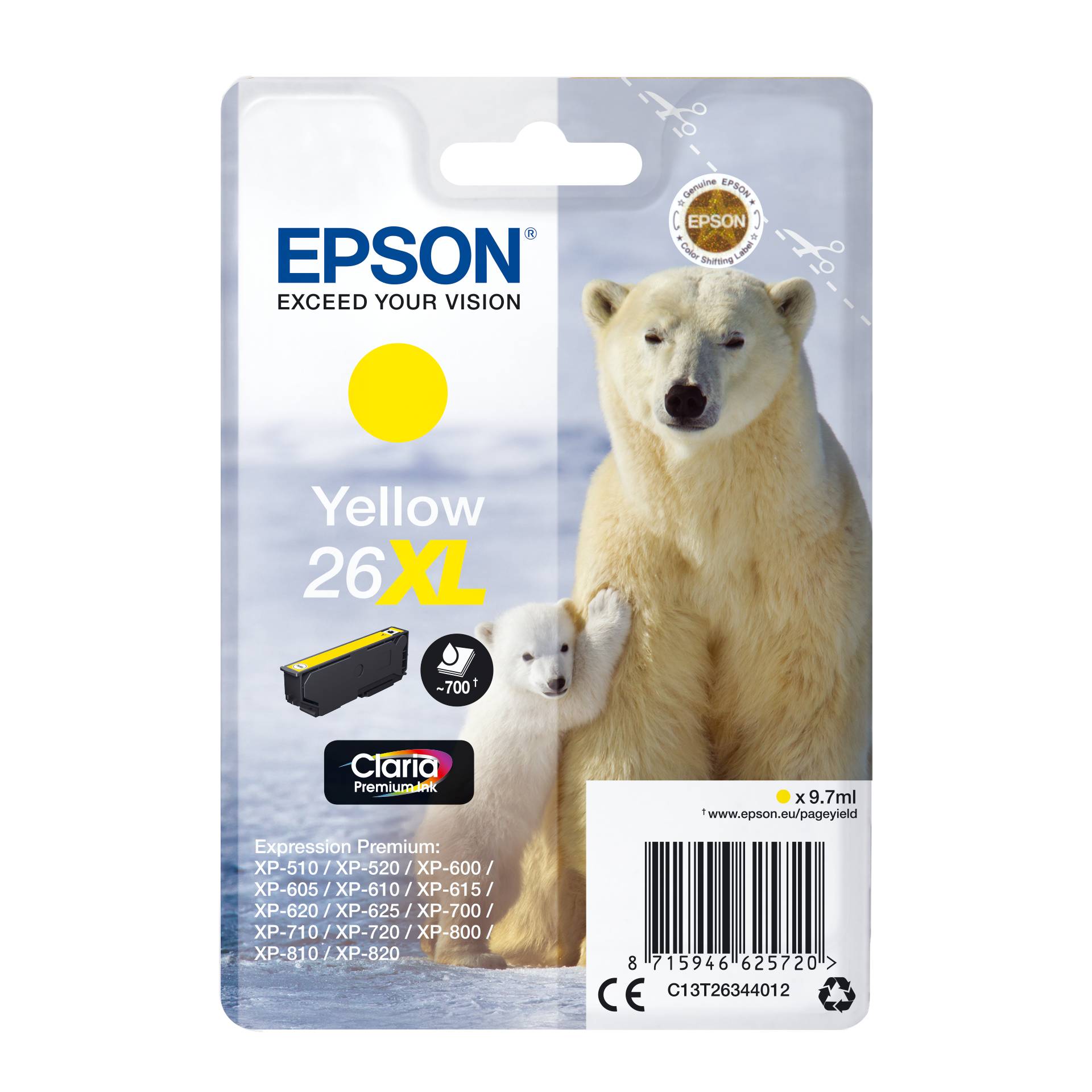 Epson cartuccia XL giallo Claria Premium T 263      T 2634