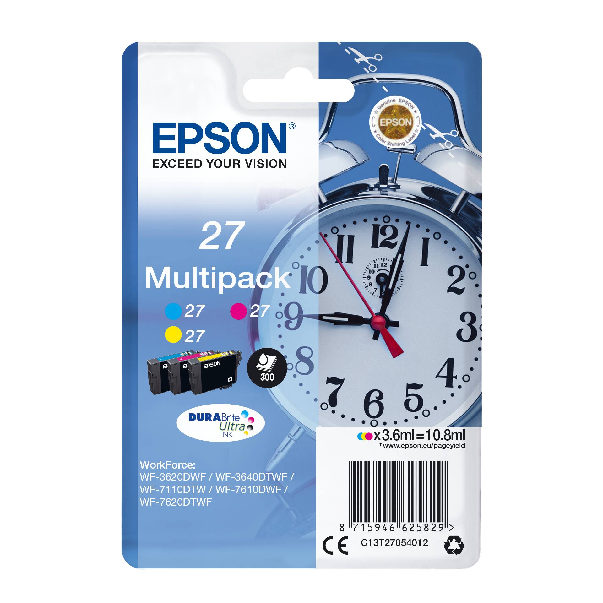 Epson DURABrite Ultra Ink Multipack (3 colori) T 27 T 2705