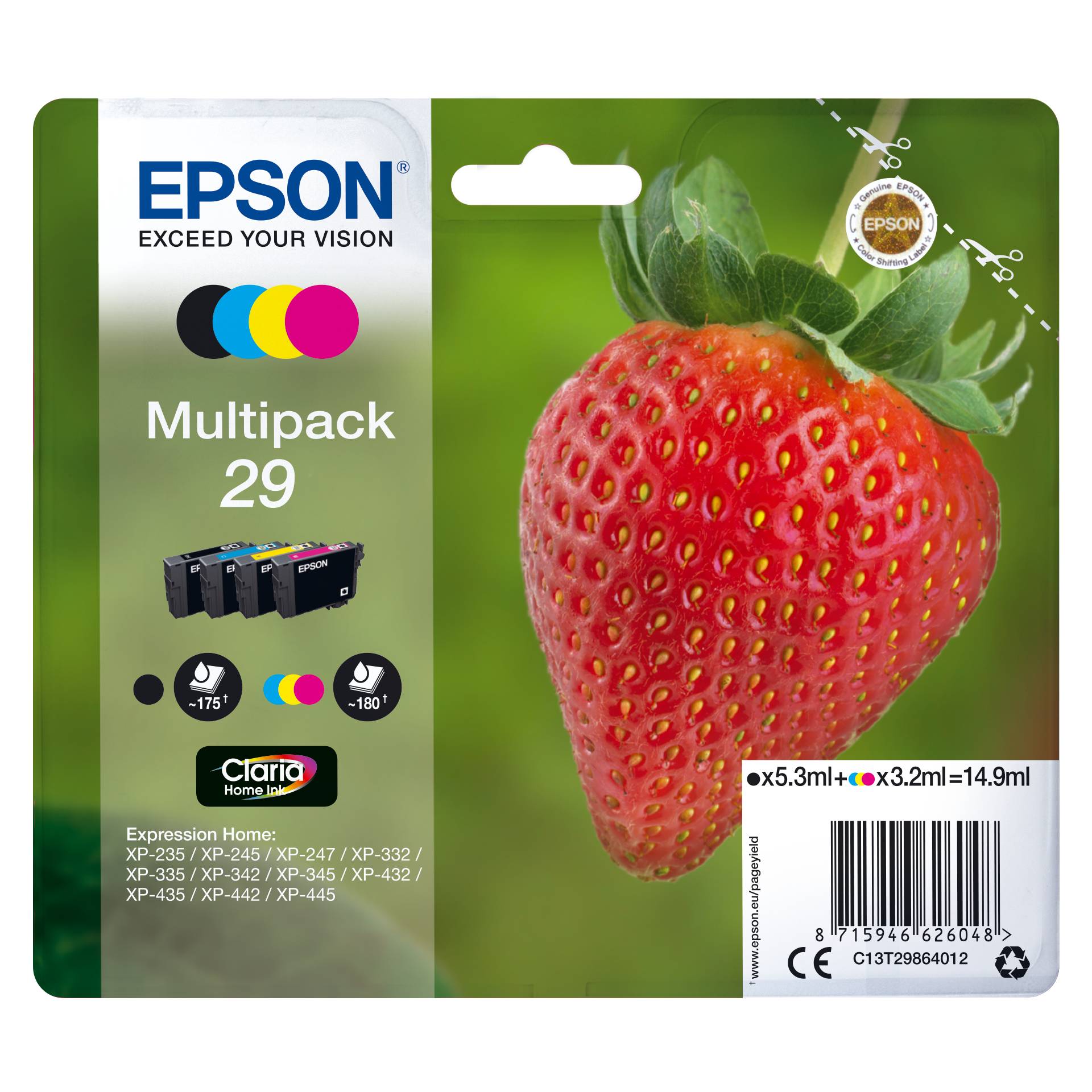 Epson Claria Home Multipack 29 BK/C/M/Y                  T 2