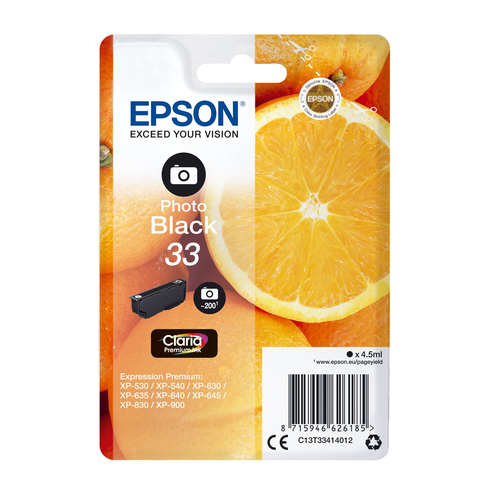 Epson cartuccia foto nero Claria Premium 33         T 3341