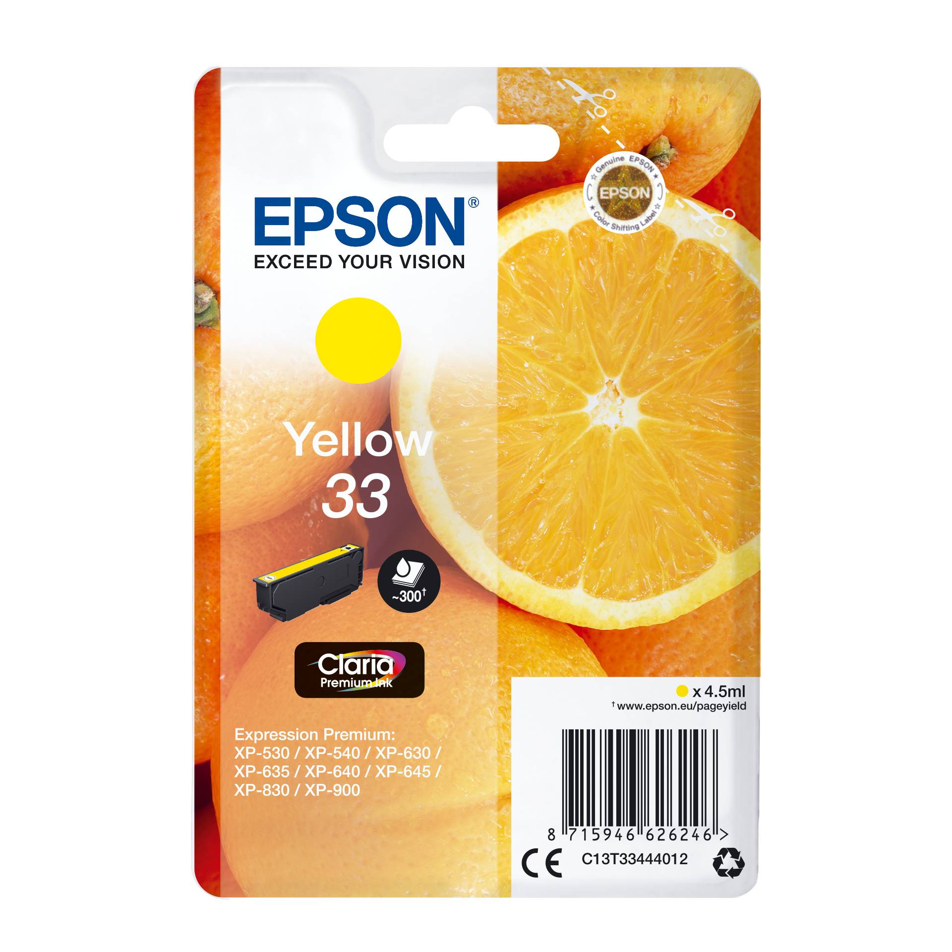 Epson cartuccia giallo Claria Premium 33         T 3344
