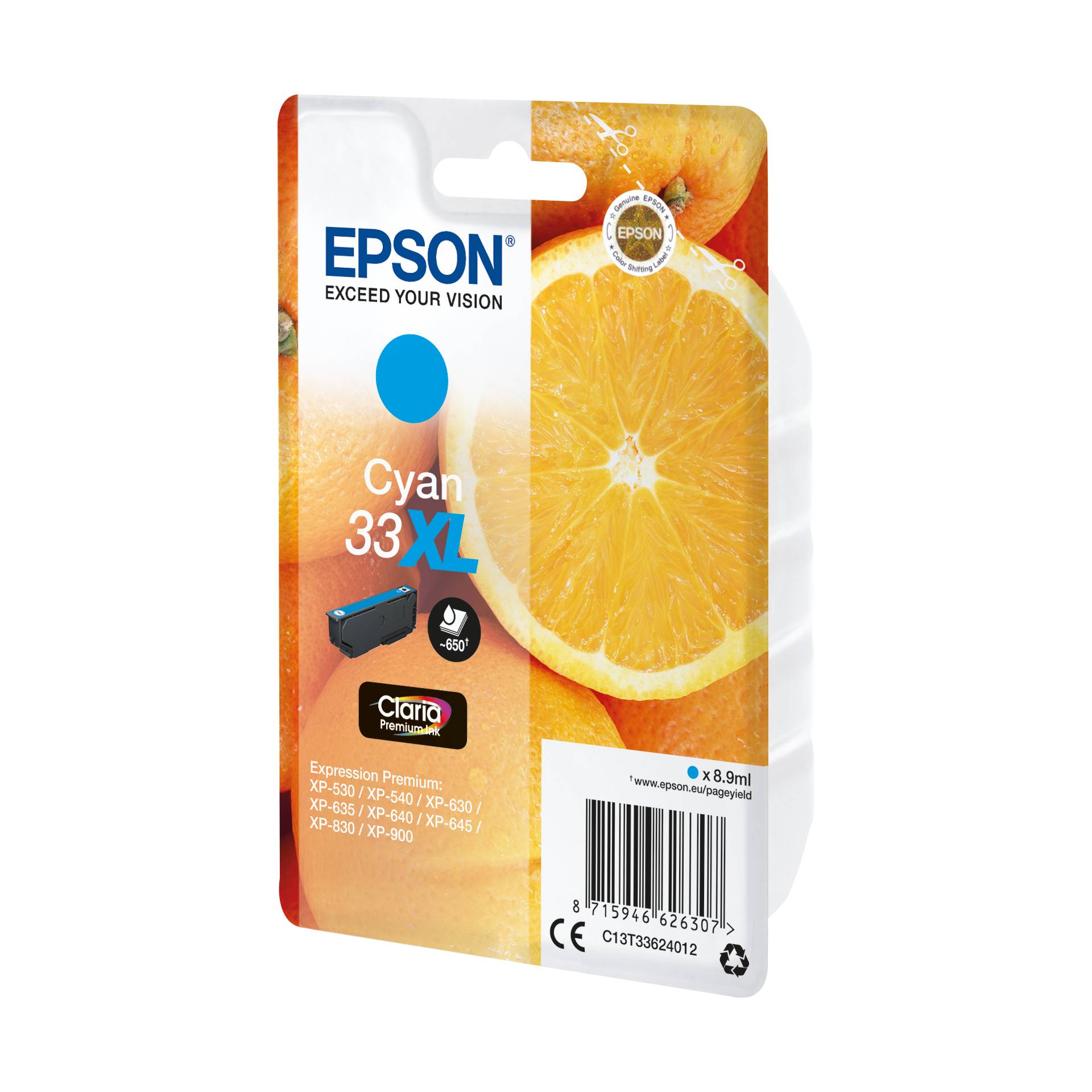 Epson cartuccia ciano Claria Premium 33 XL      T 3362