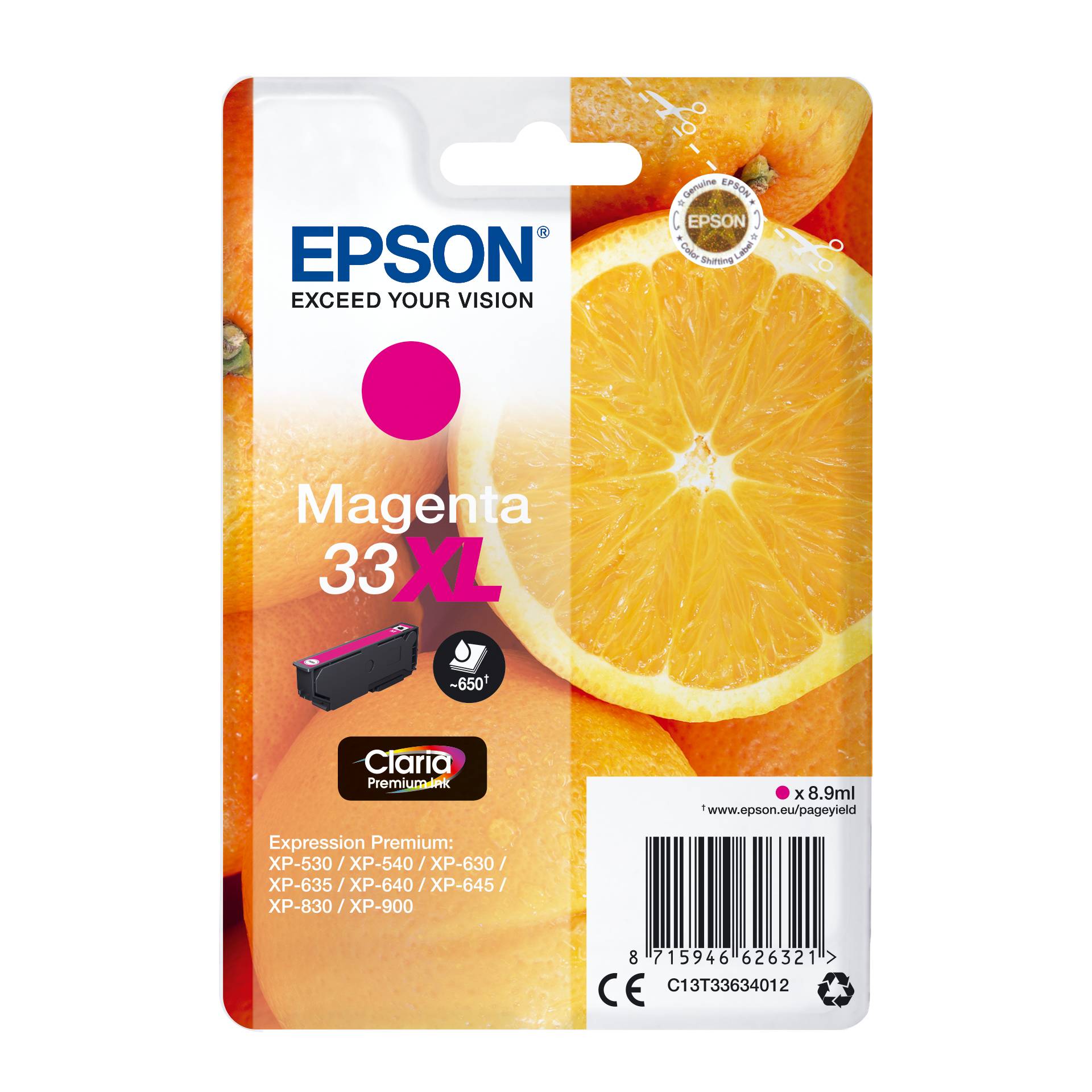 Epson cartuccia magenta Claria Premium 33 XL      T 3363
