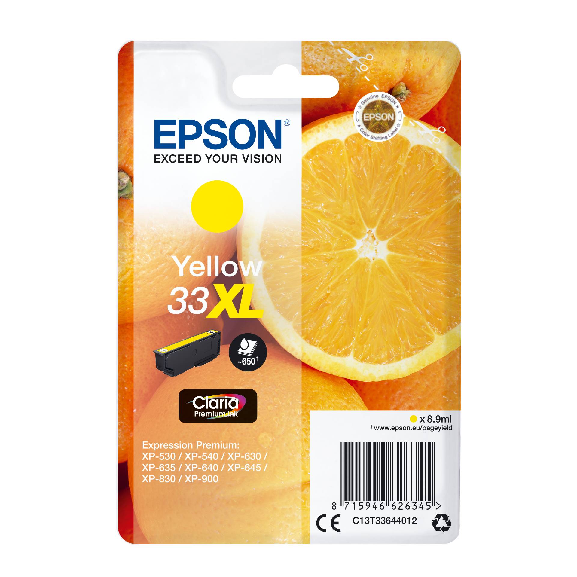 Epson cartuccia giallo Claria Premium 33 XL      T 3364