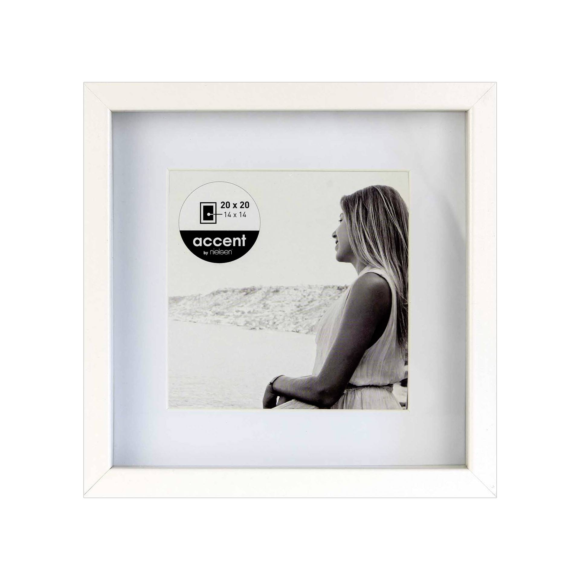 Nielsen Aura bianco 20x20 legno incl. Passepartout 1115001