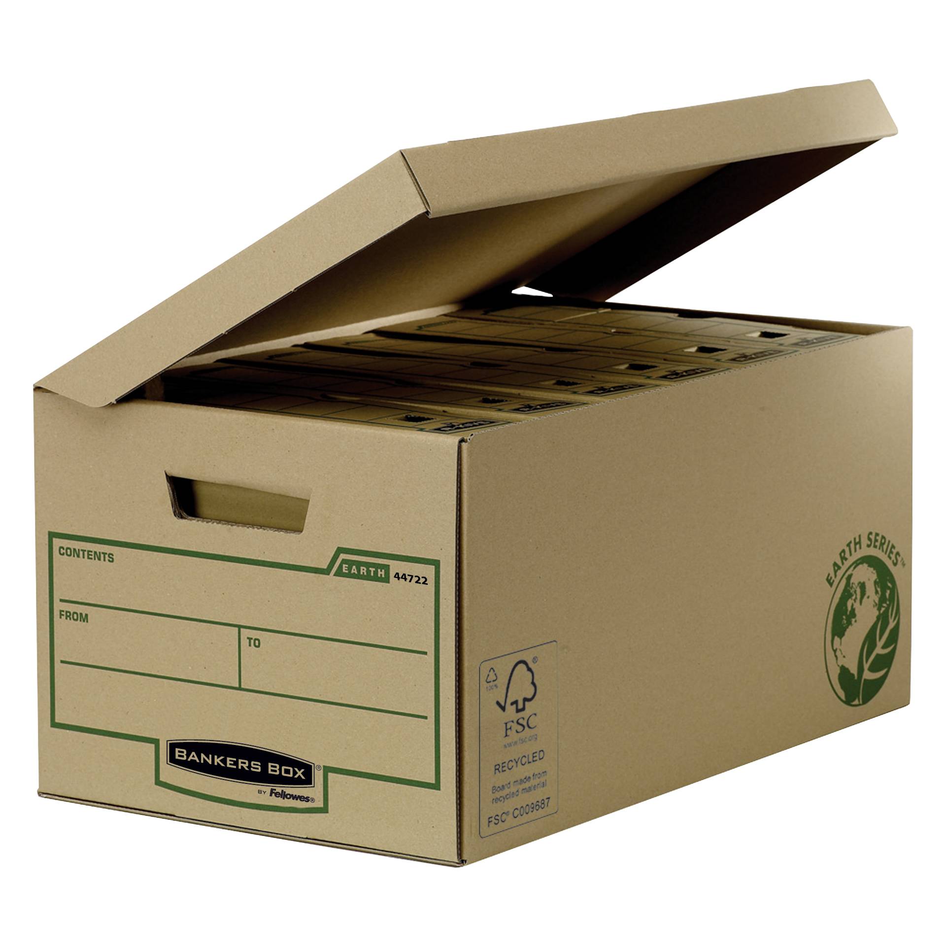 1x10 Fellowes Earth Scatole archivio con coperc. ribaltabile