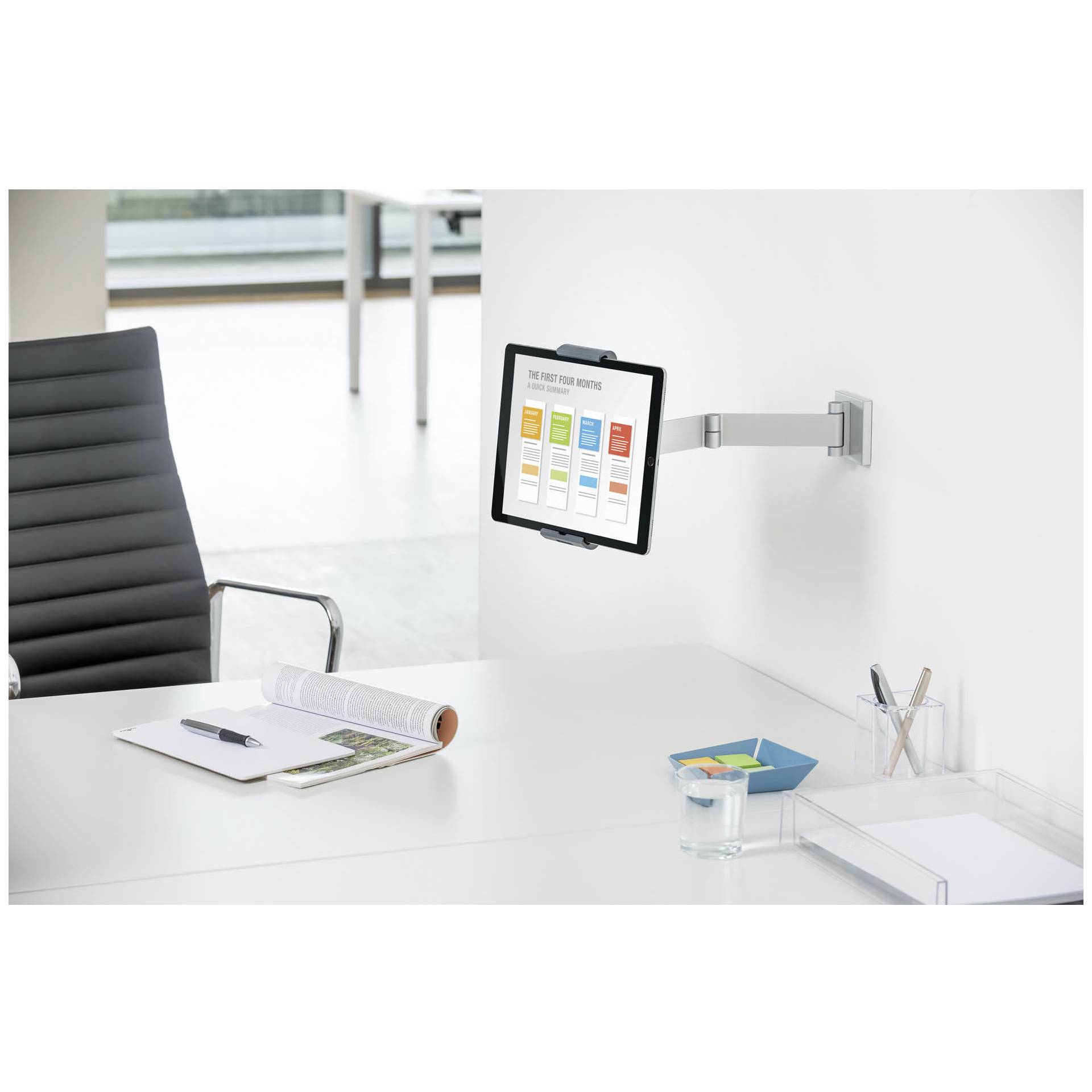 Durable Tablet Holder WALL ARM argento