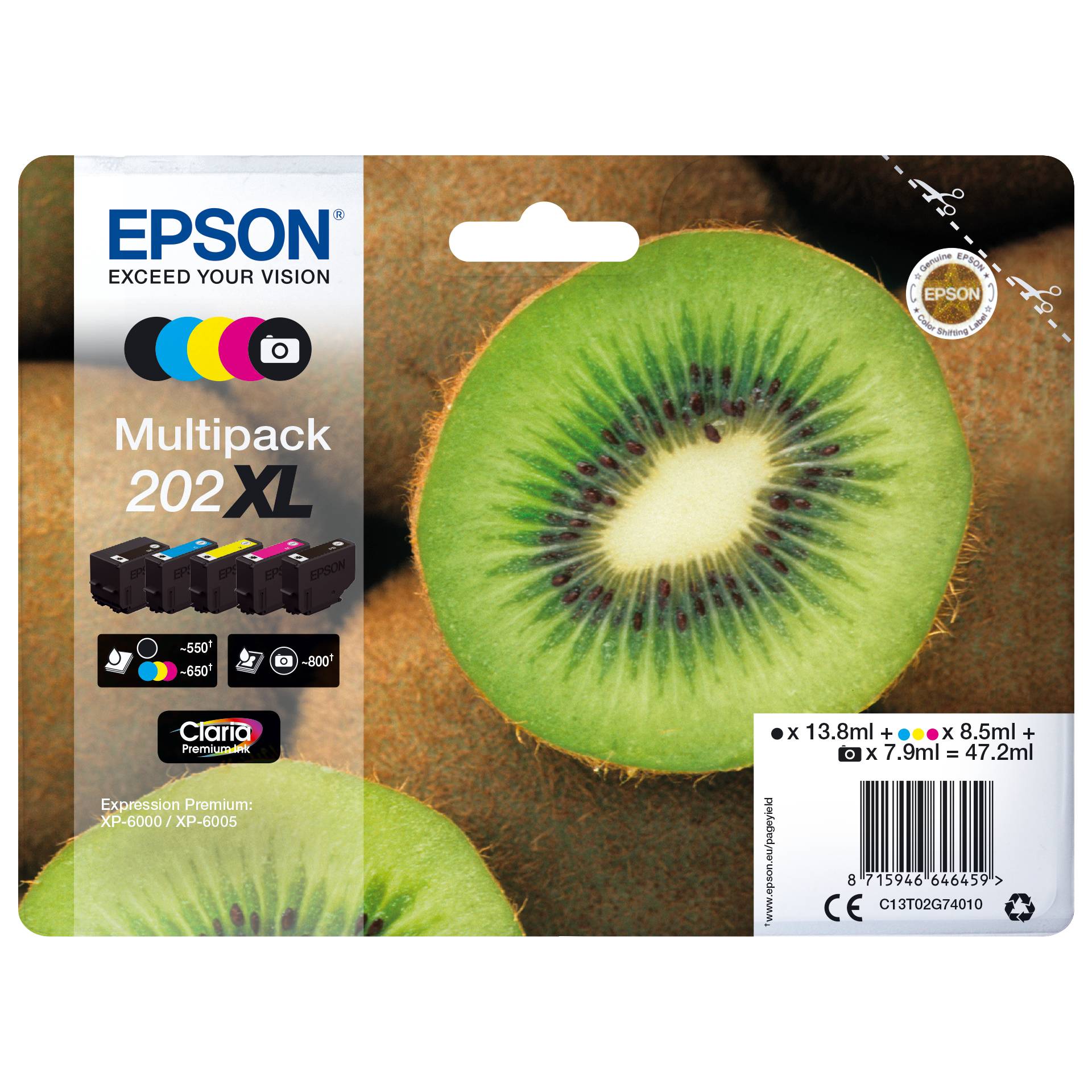 Epson Multipack Claria Premium T 202 XL BK/PB/C/M/Y      T 0