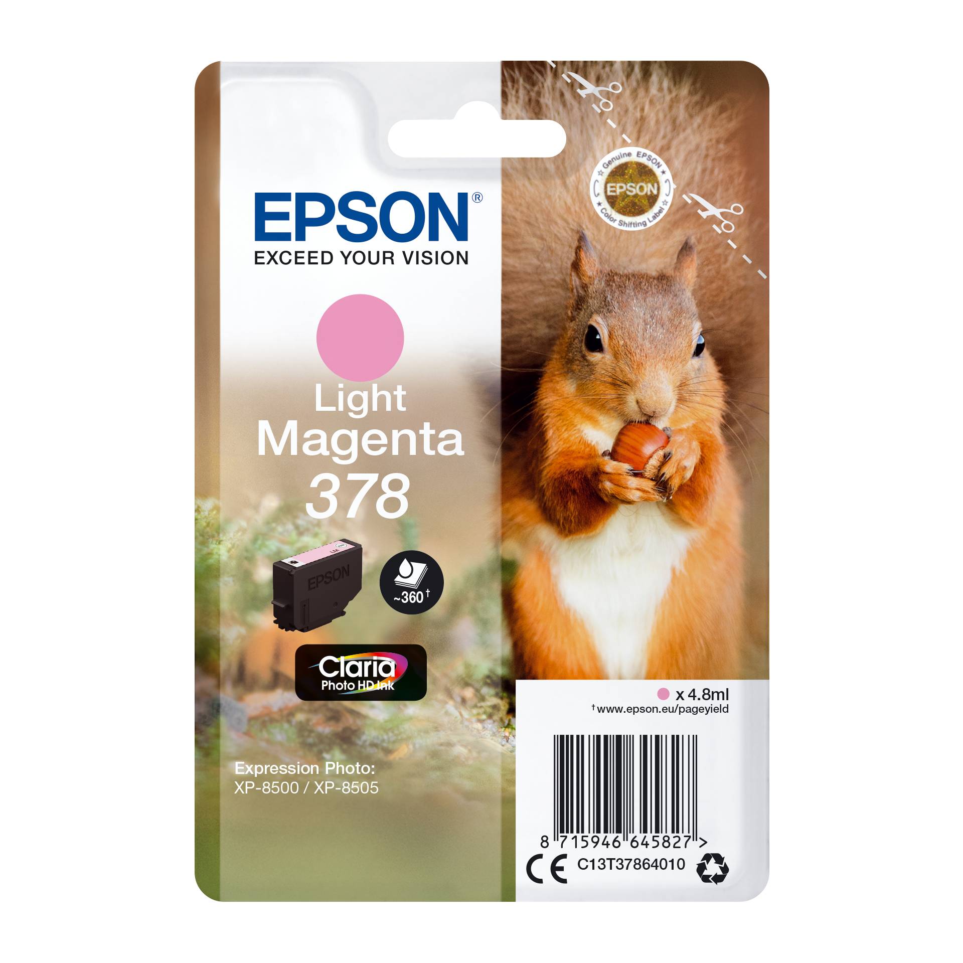 Epson cartuccia 378 light magenta Claria Photo HD   T 3786