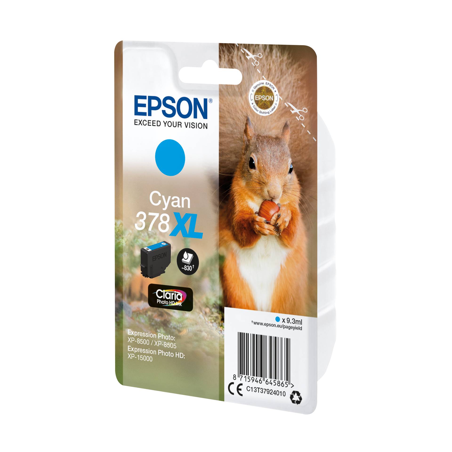 Epson cartuccia ciano Claria Photo HD 378 XL    T 3792