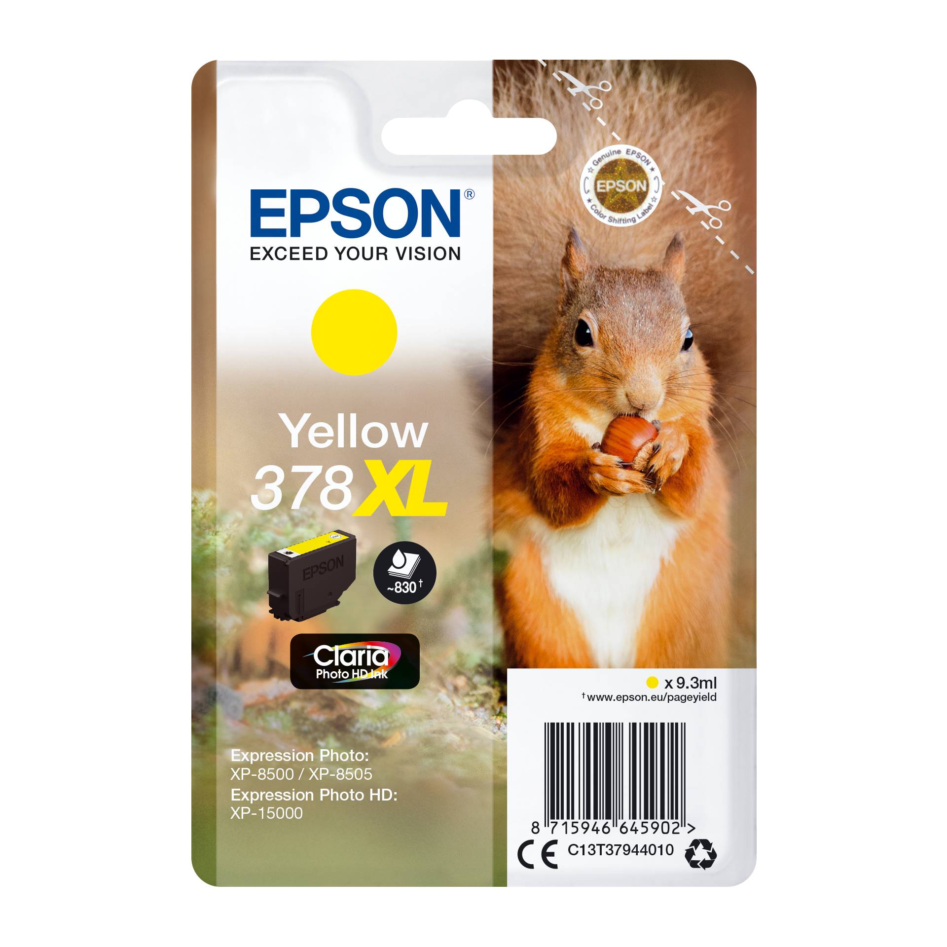 Epson cartuccia giallo Claria Photo HD 378 XL    T 3794