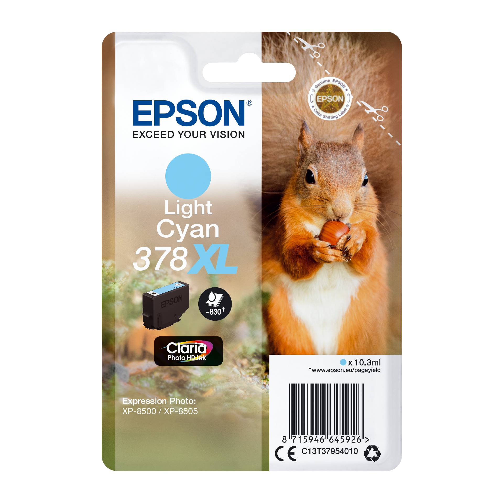 Epson cartuccia light ciano Claria Photo HD 378 XL    T 3795
