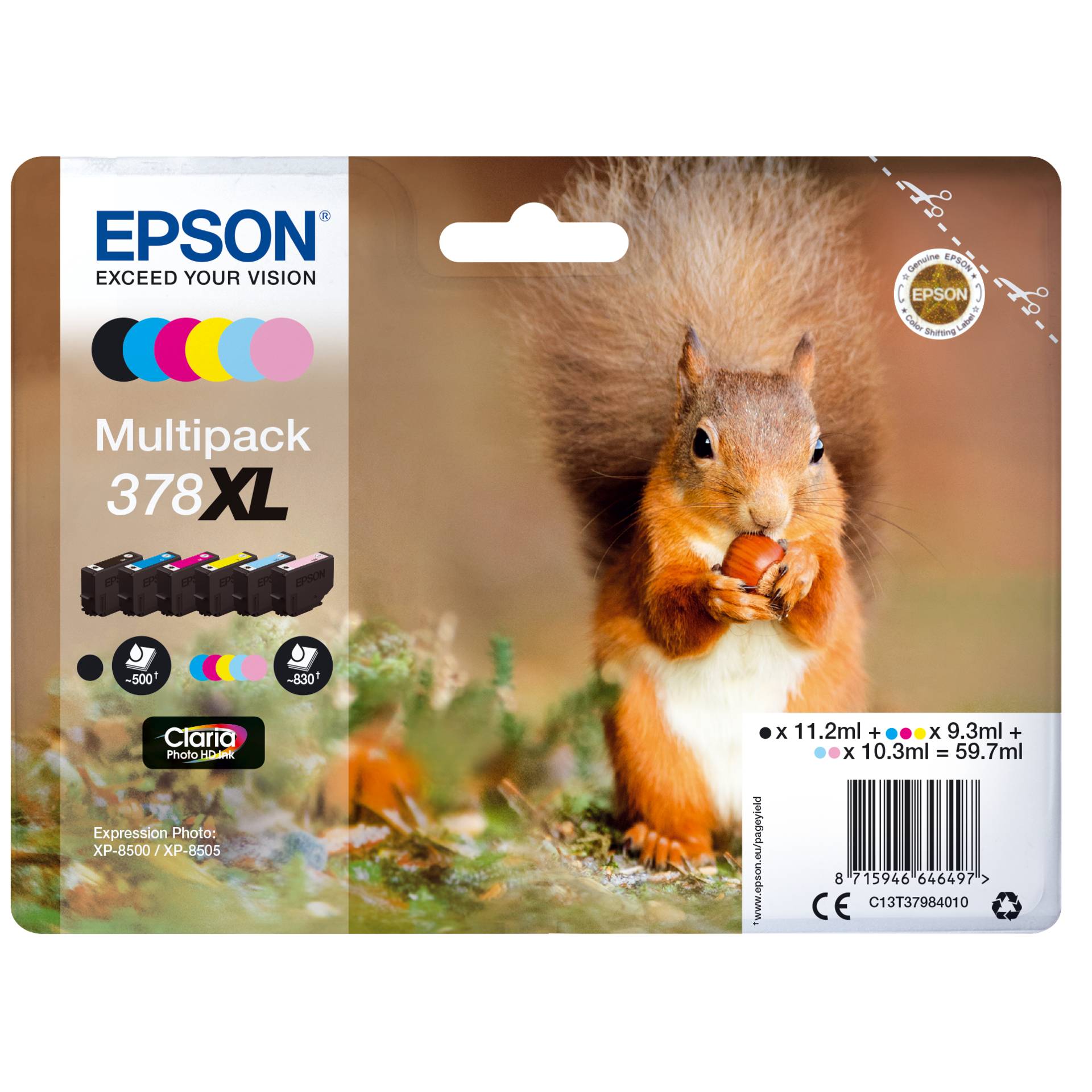 Epson Multipack Claria Photo HD T 378 XL (6 Farben)       T