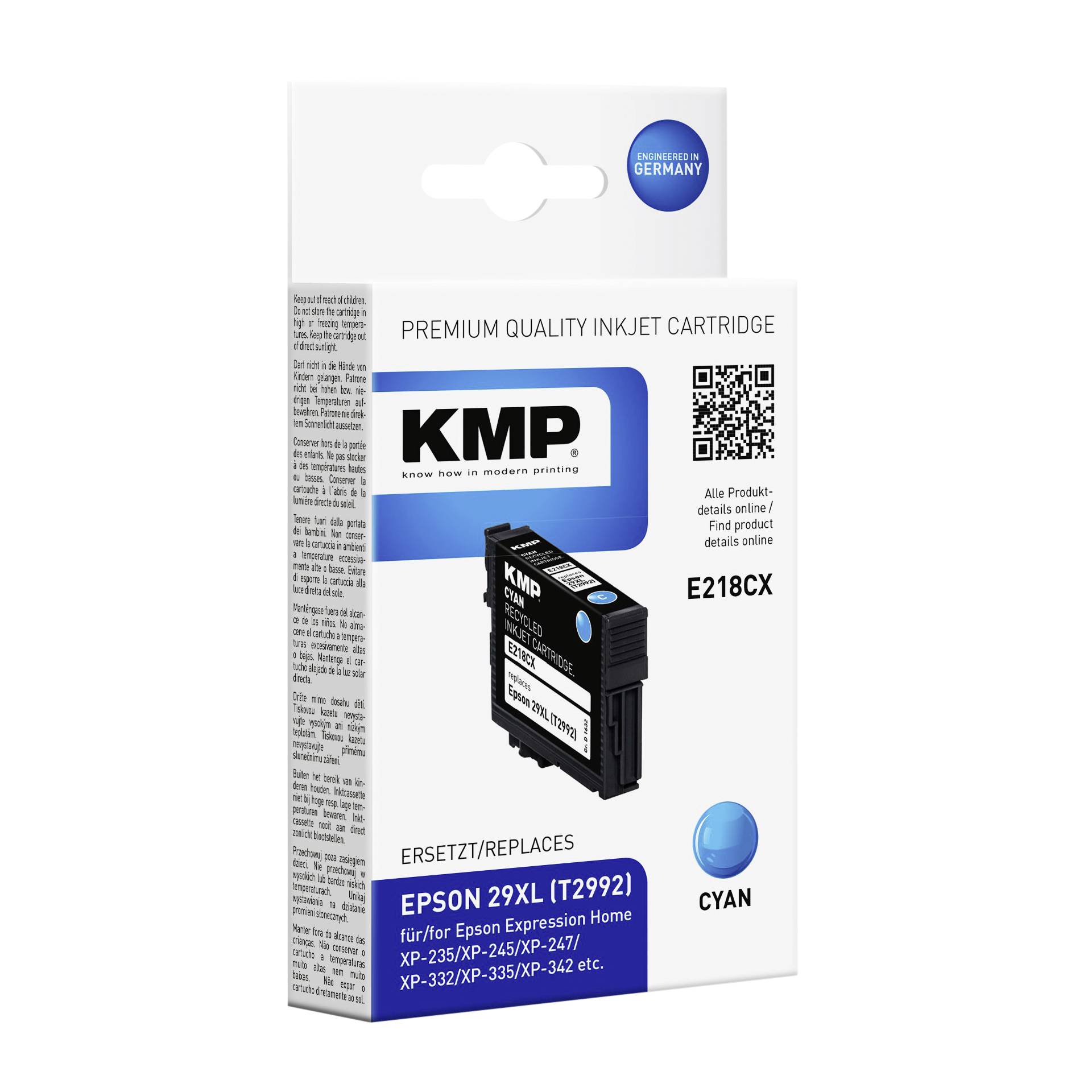 KMP E218CX cartuccia ciano compatibile con Epson T 2992 XL
