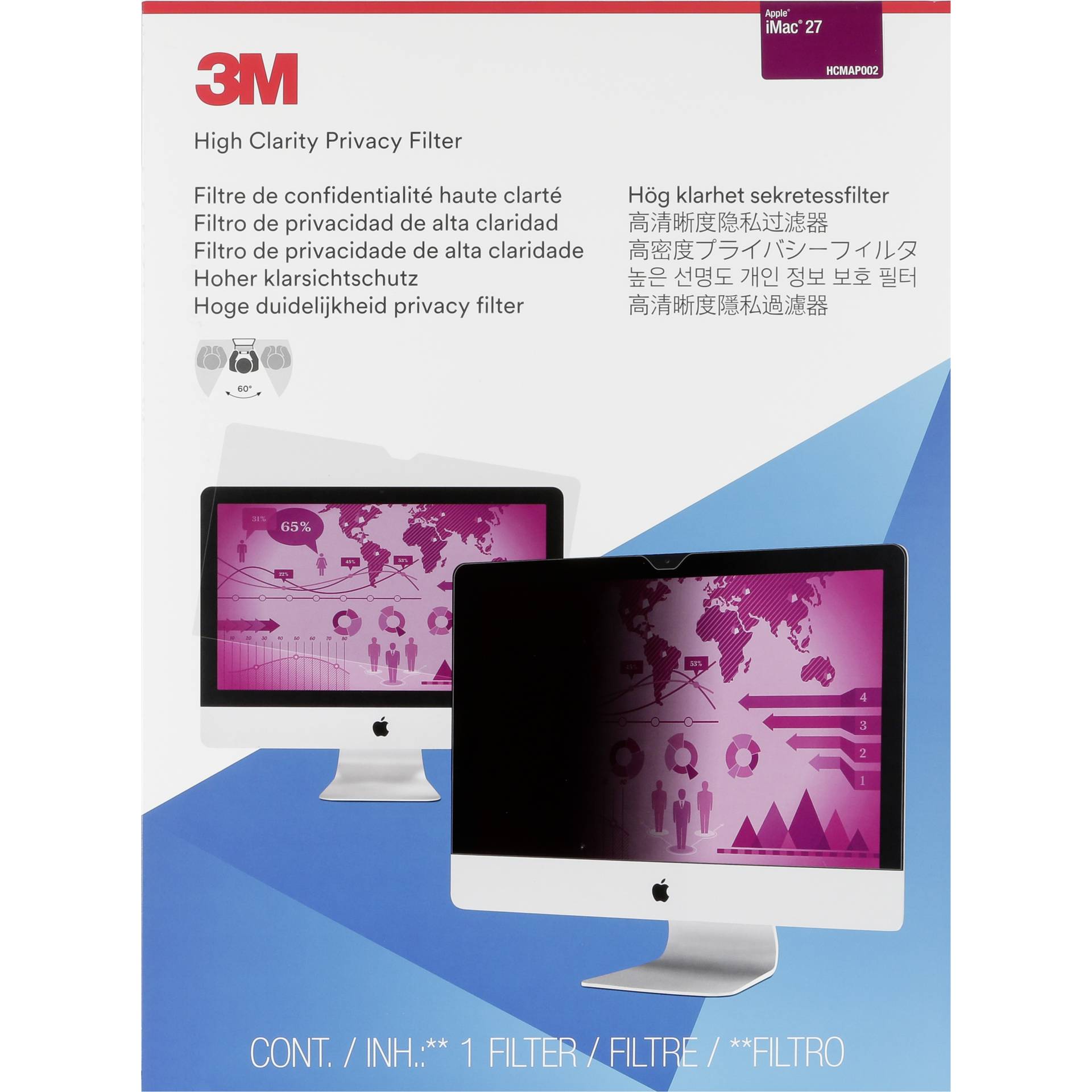 3M HCMAP002 filtro privacy High Clarity per Apple iMac 27