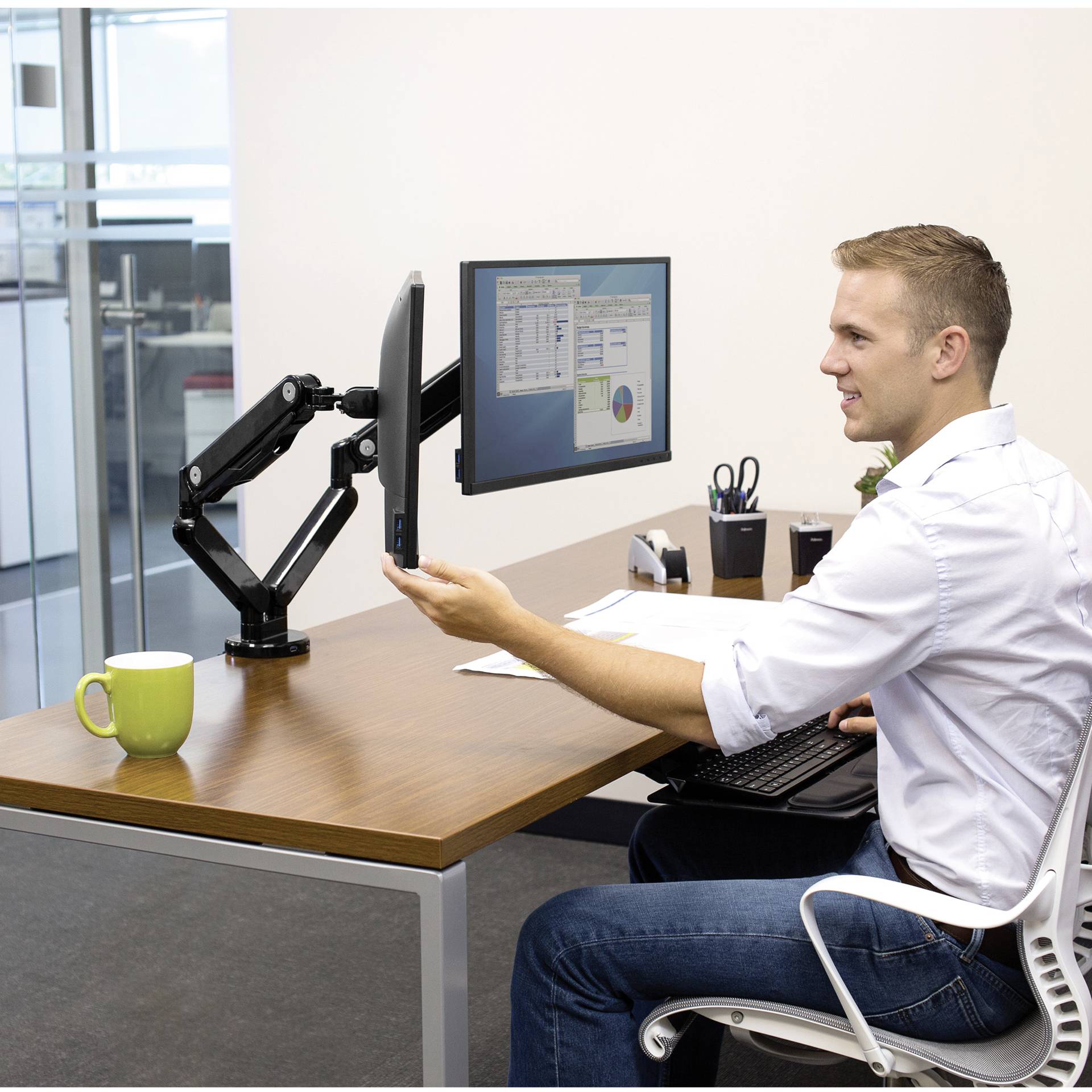 Fellowes Platinum Series supporto monitor doppio braccio
