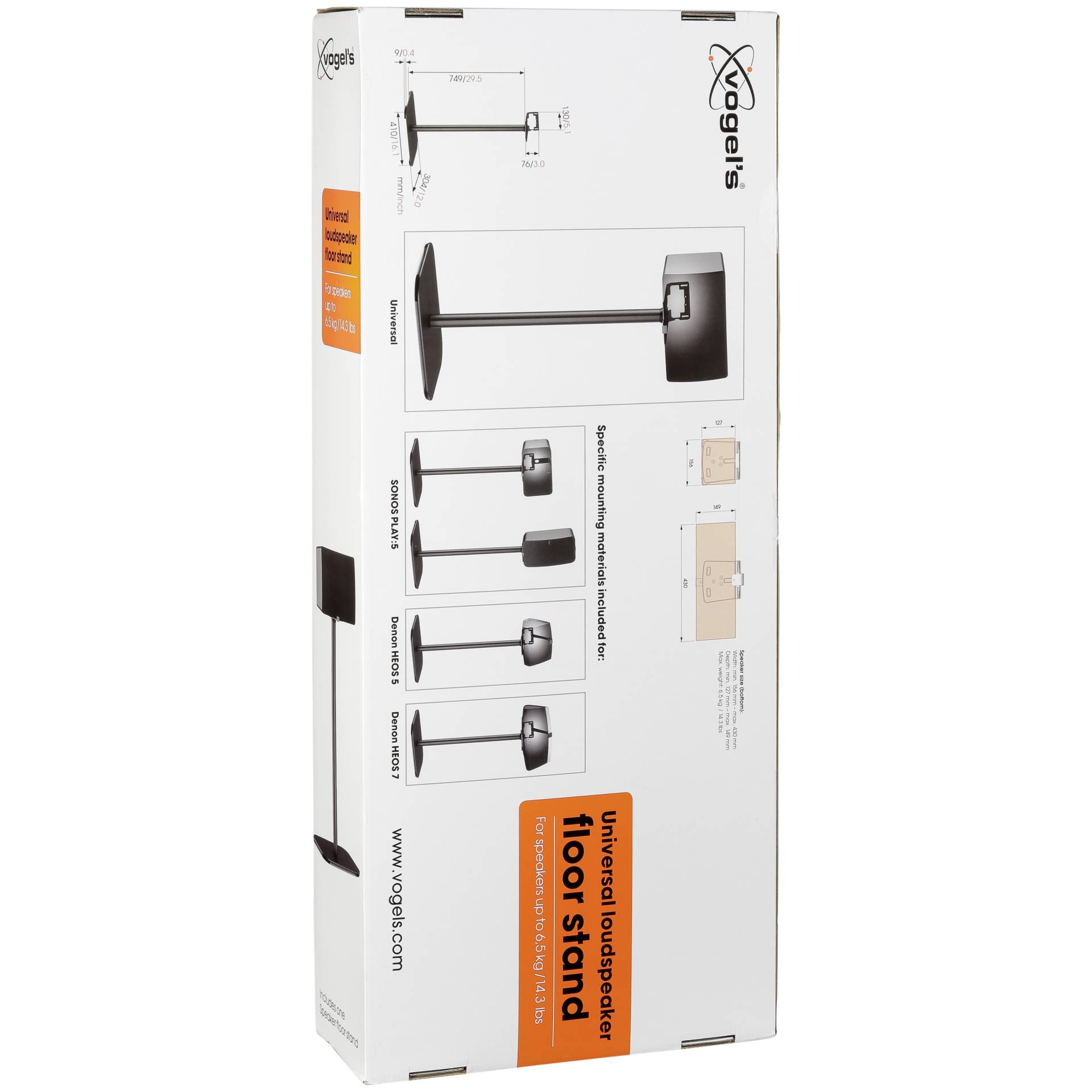 Vogels Sound 3305 Base da pav. L nero