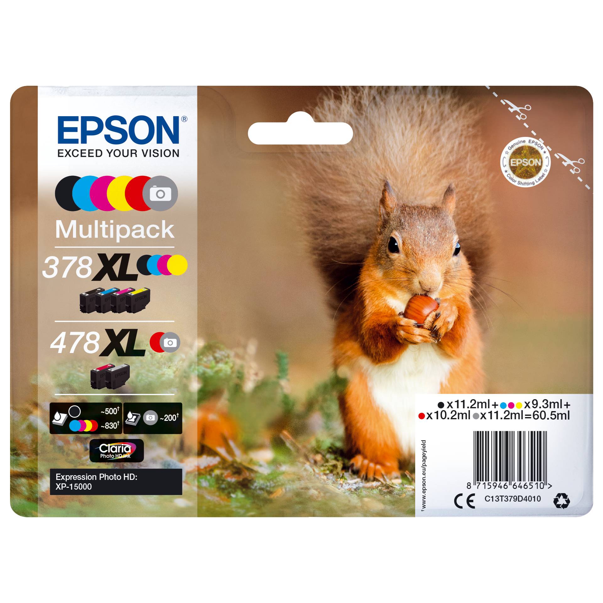 Epson Multipack Claria Photo HD T 378/478 XL (6 Farben)   T
