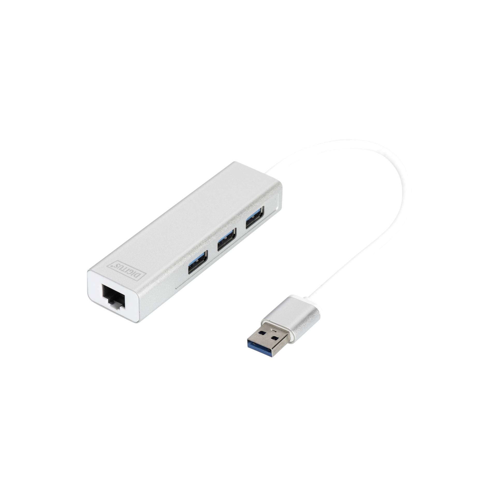 DIGITUS USB 3.0 3 Porte Hub & Gigabit adattatore LAN