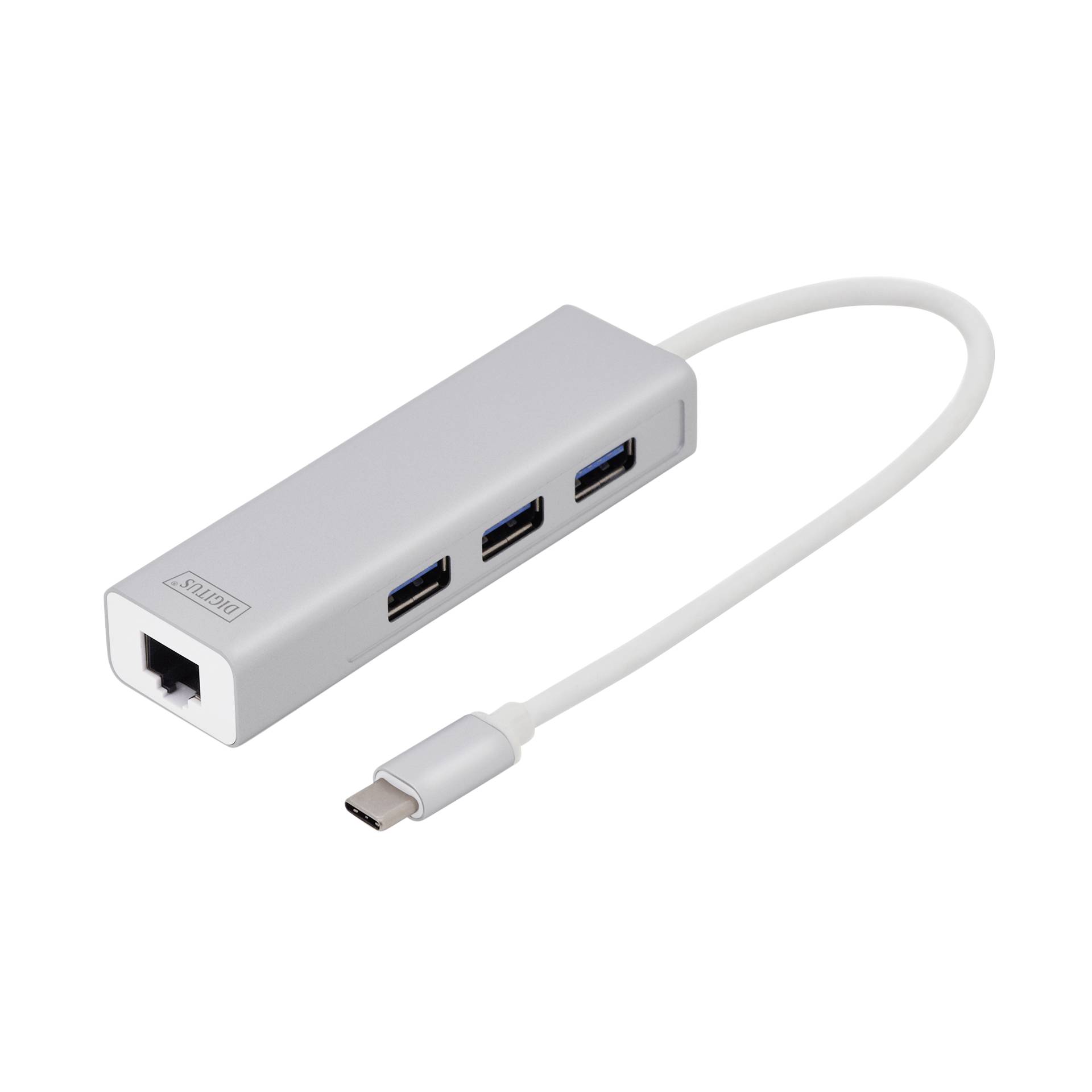 DIGITUS USB Typ C 3.0 Hub con Gigabit Ethernet