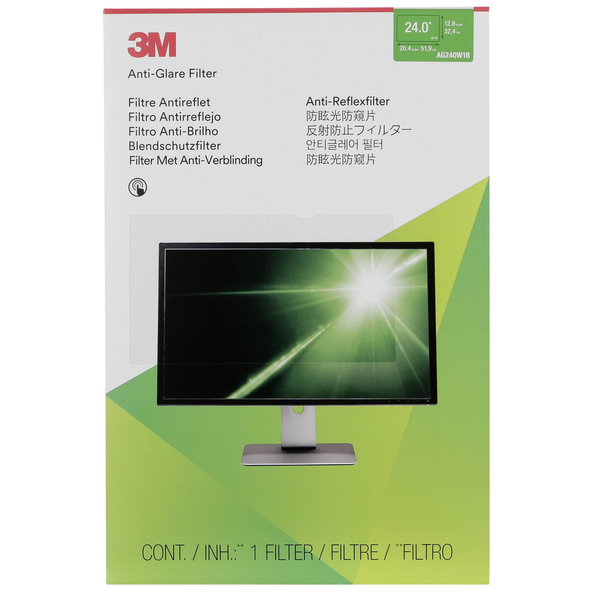 3M AG240W1B Filtro antiriflesso f LCD Widescreen 24  16:10