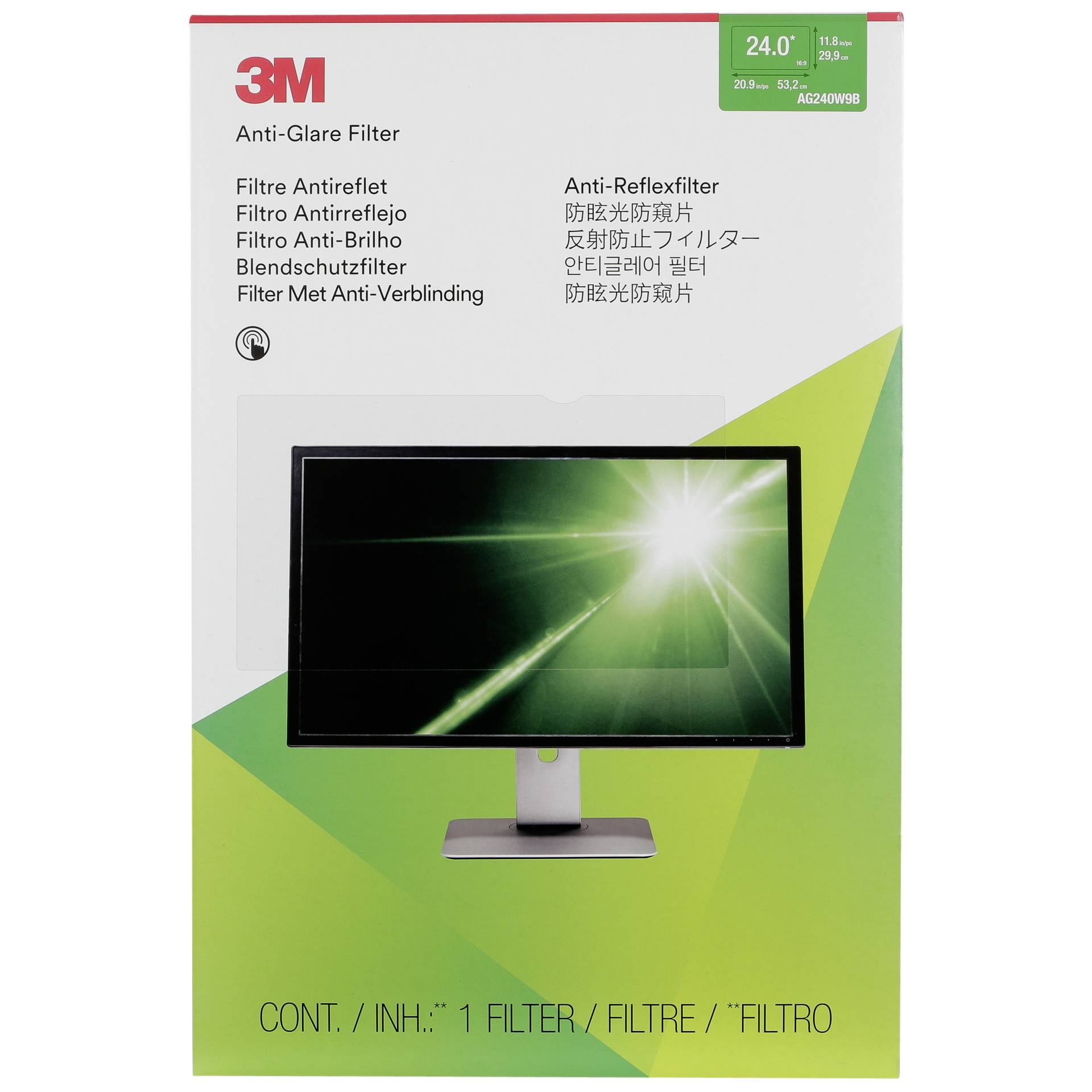 3M AG240W9B Filtro antiriflesso per LCD Widescreen 24  16:9