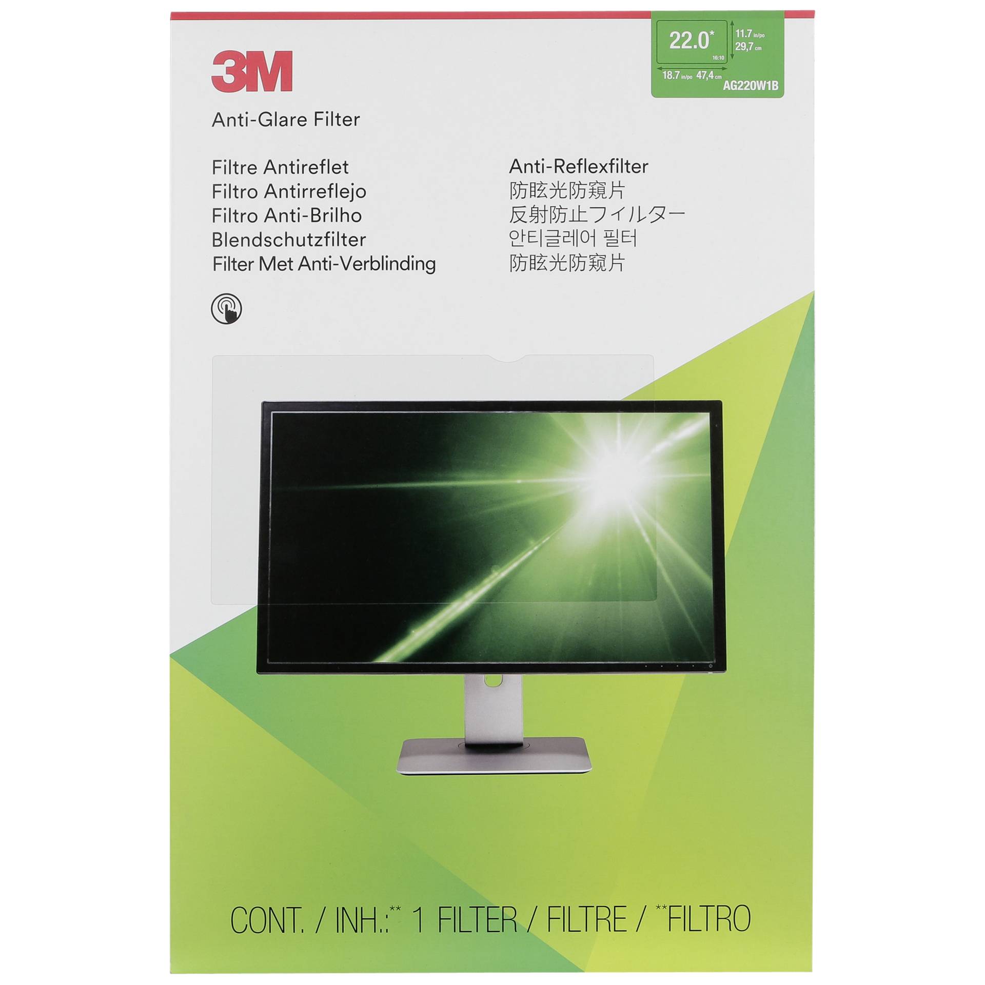 3M AG220W1B Filtro antiriflesso per LCD Widescreen Monitor 2