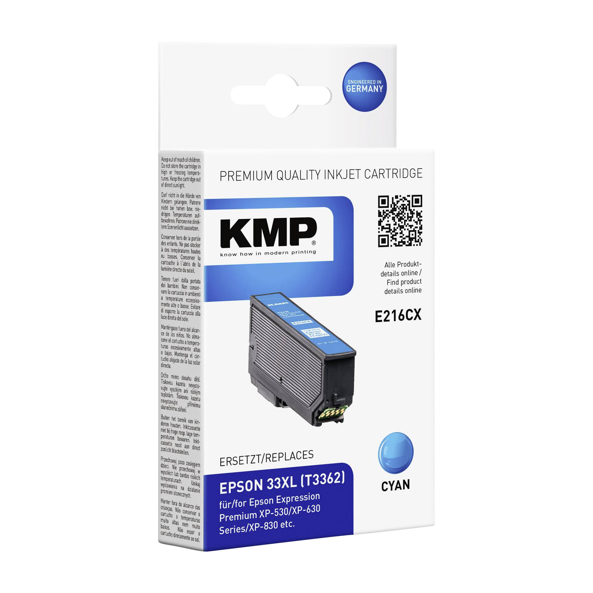 KMP E216CX cartuccia ciano compatibile con Epson T 3362 XL