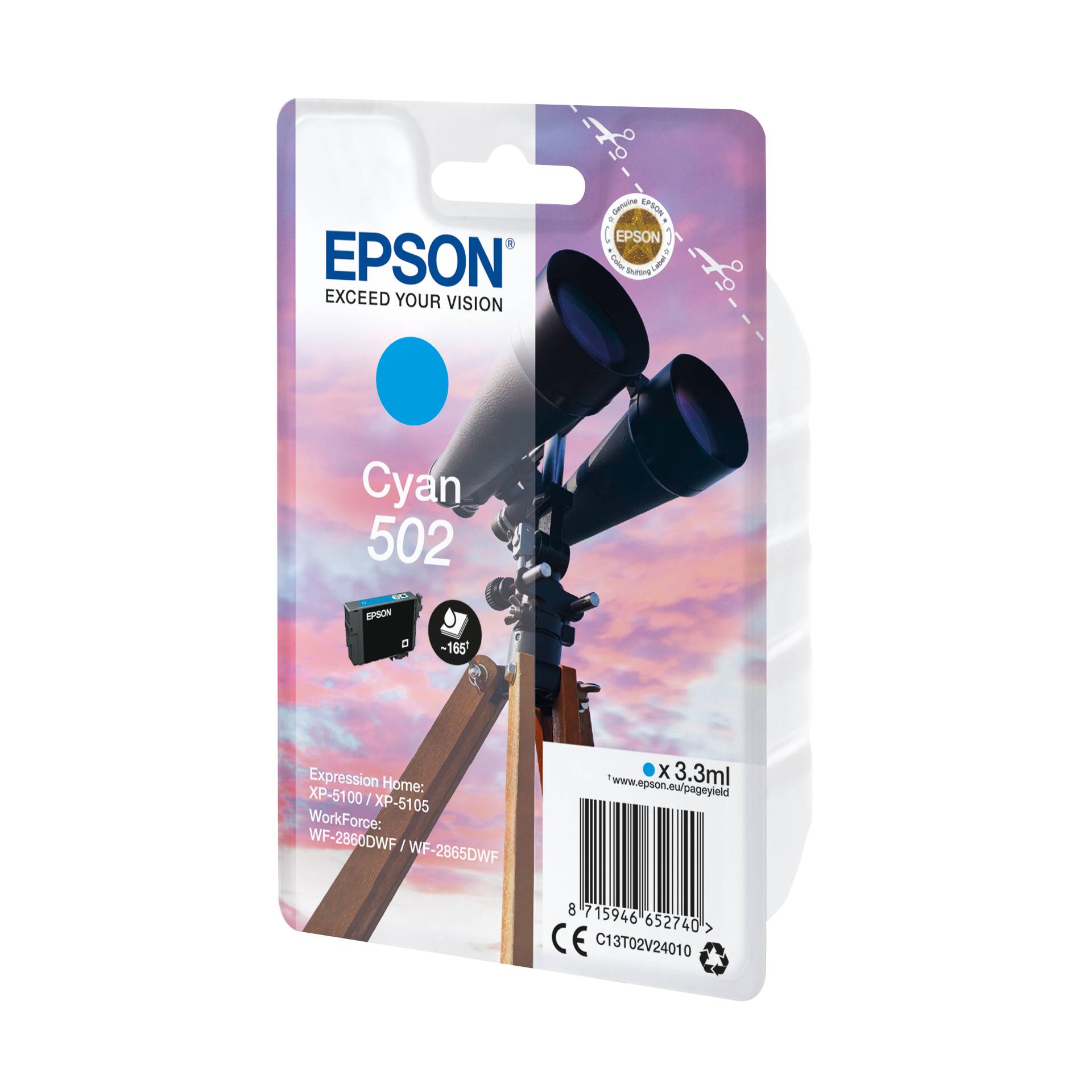 Epson cartuccia ciano 502                       T 02V2