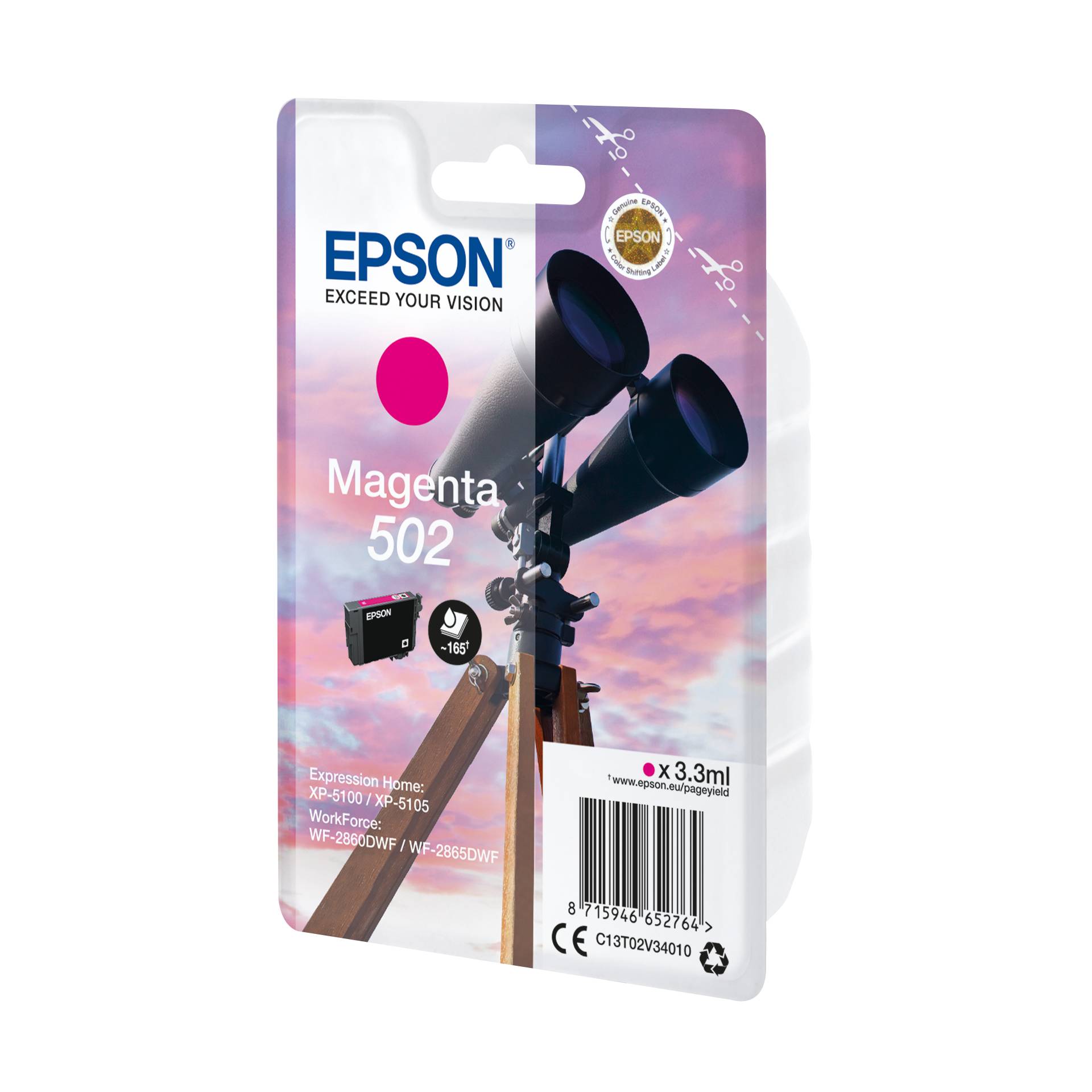 Epson cartuccia magenta 502                       T 02V3