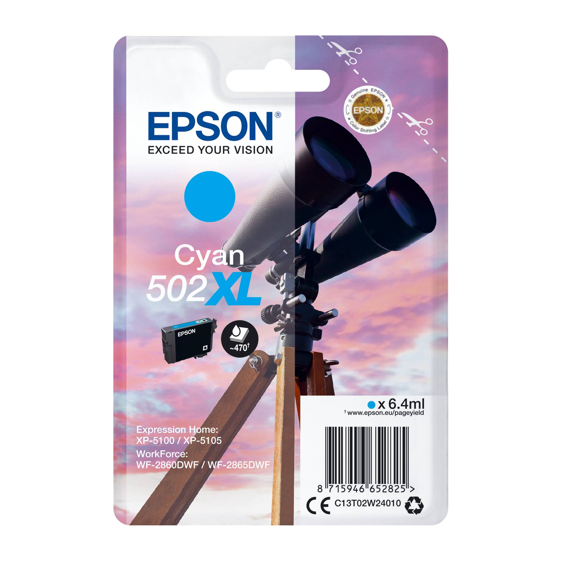Epson cartuccia ciano 502 XL                    T 02W2