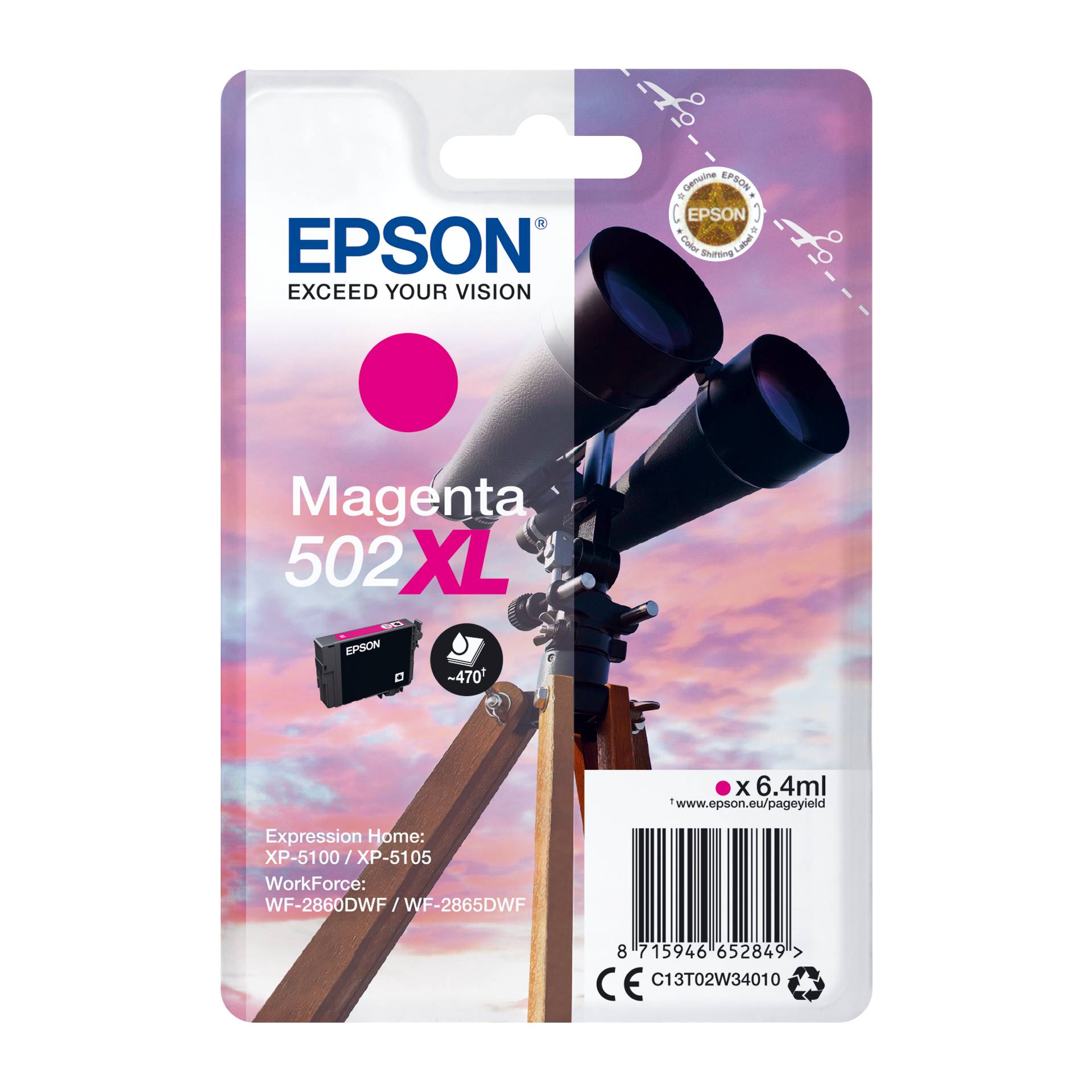 Epson cartuccia magenta 502 XL                    T 02W3