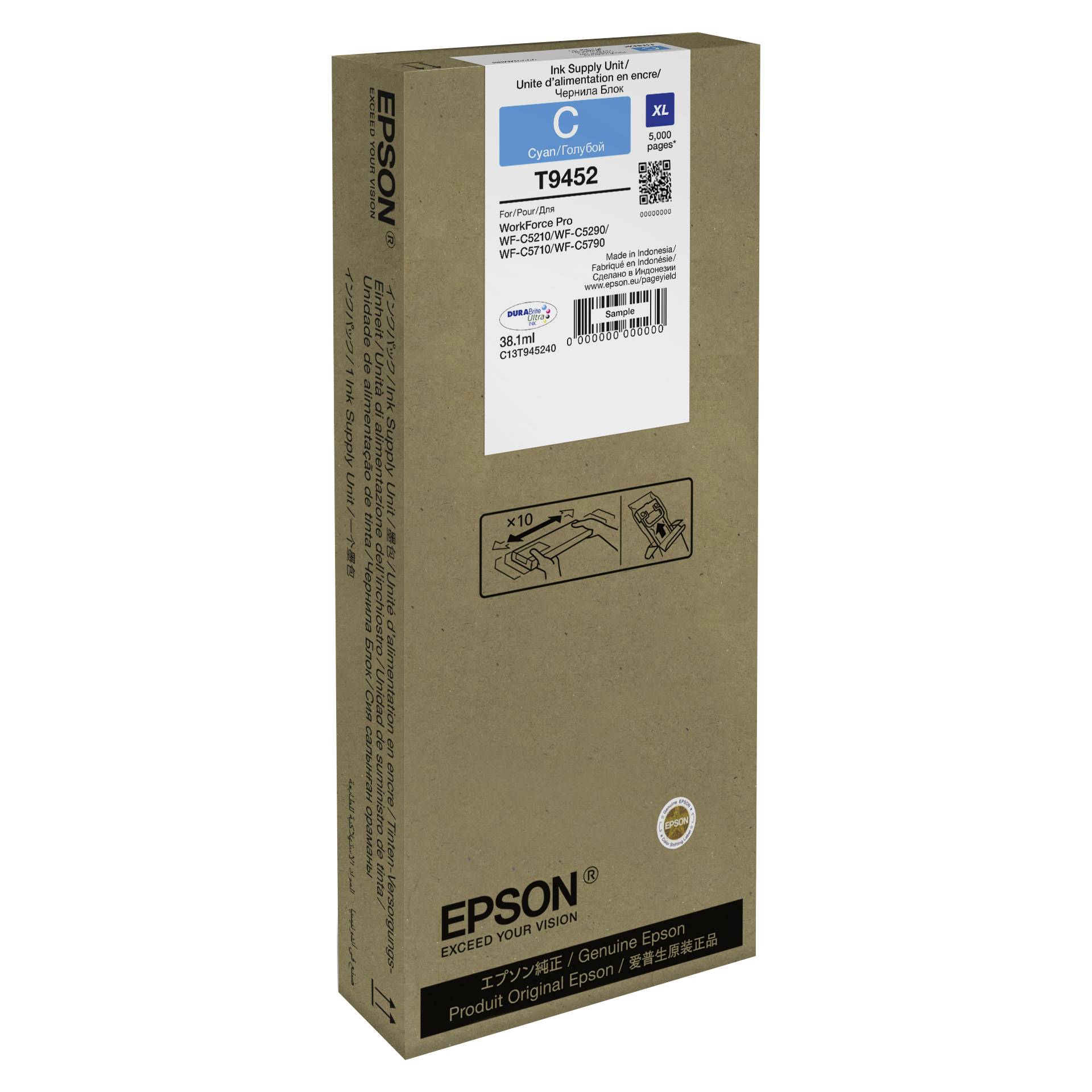 Epson WF-C5xxx Series Ink Cartr. XL ciano T 9452