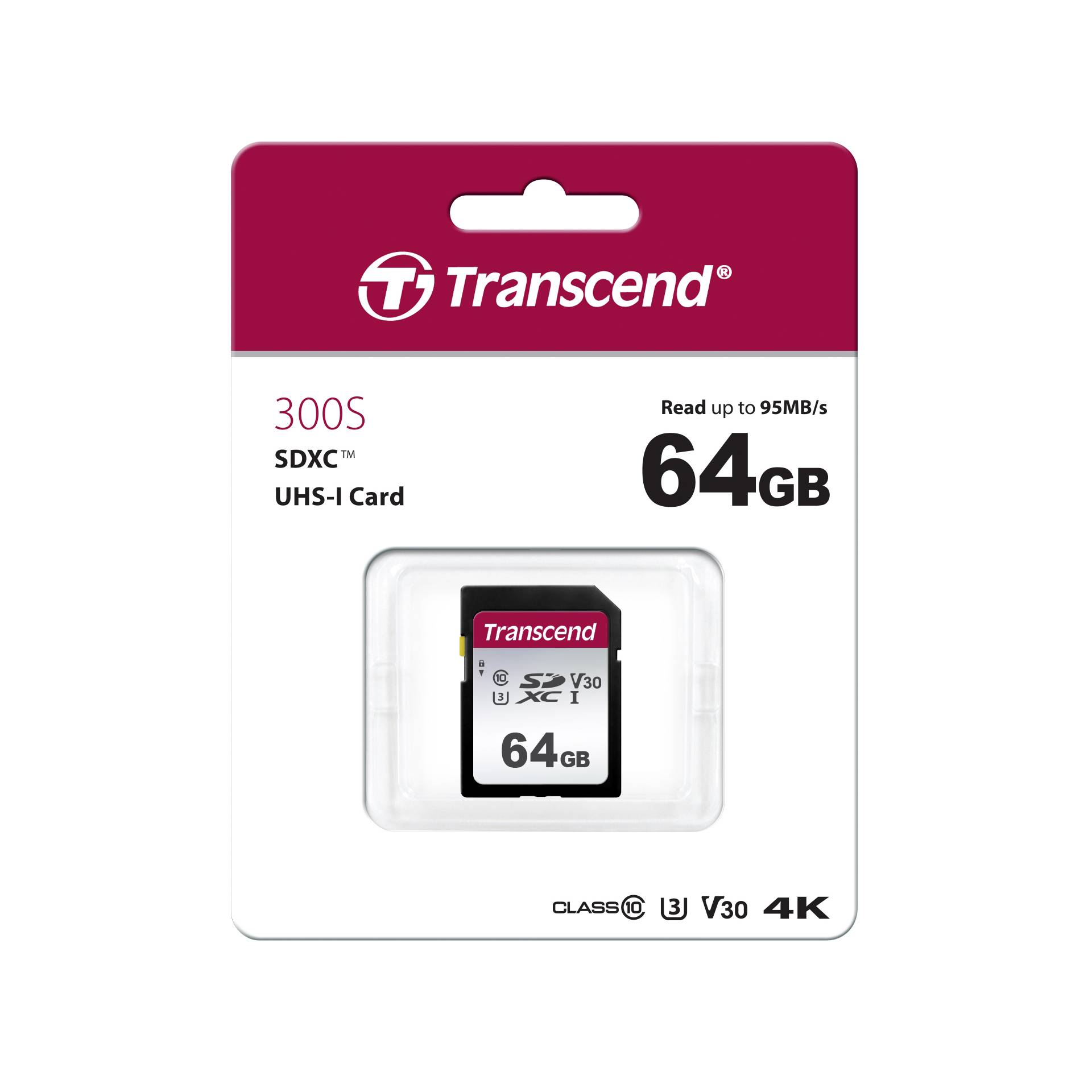 Transcend SDXC 300S         64GB Class 10 UHS-I U1
