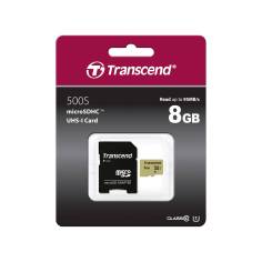 Transcend microSDHC 500S     8GB Class 10 UHS-I U1 + SD adat 2