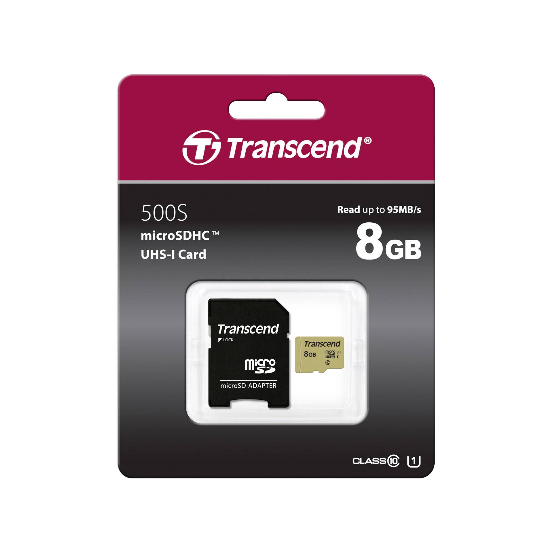 Transcend microSDHC 500S     8GB Class 10 UHS-I U1 + SD adat