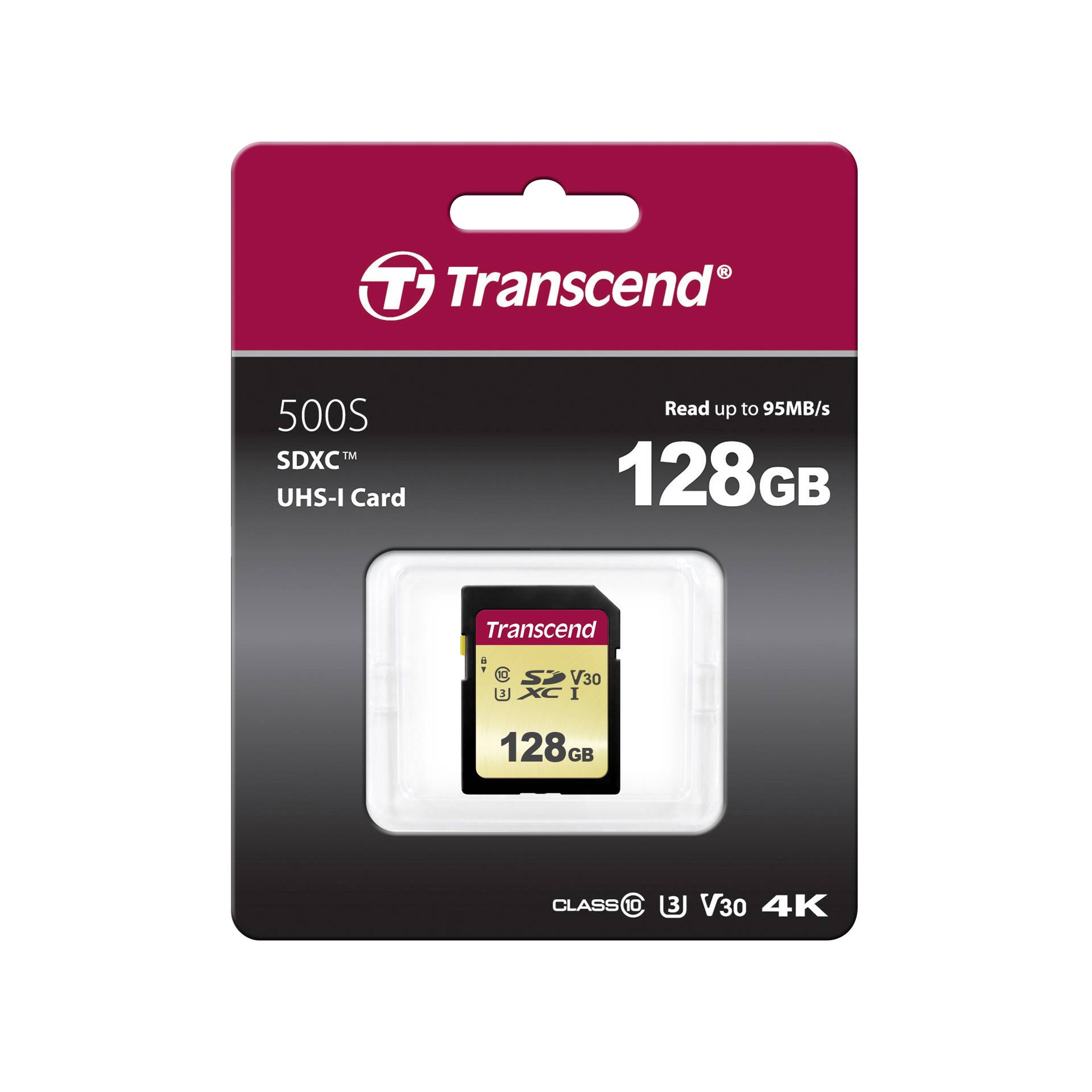 Transcend SDXC 500S        128GB Class 10 UHS-I U3 V30