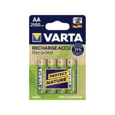 1x4 Varta RECHARGE ACCU Recycled 2100 mAH AA Mignon NiMH