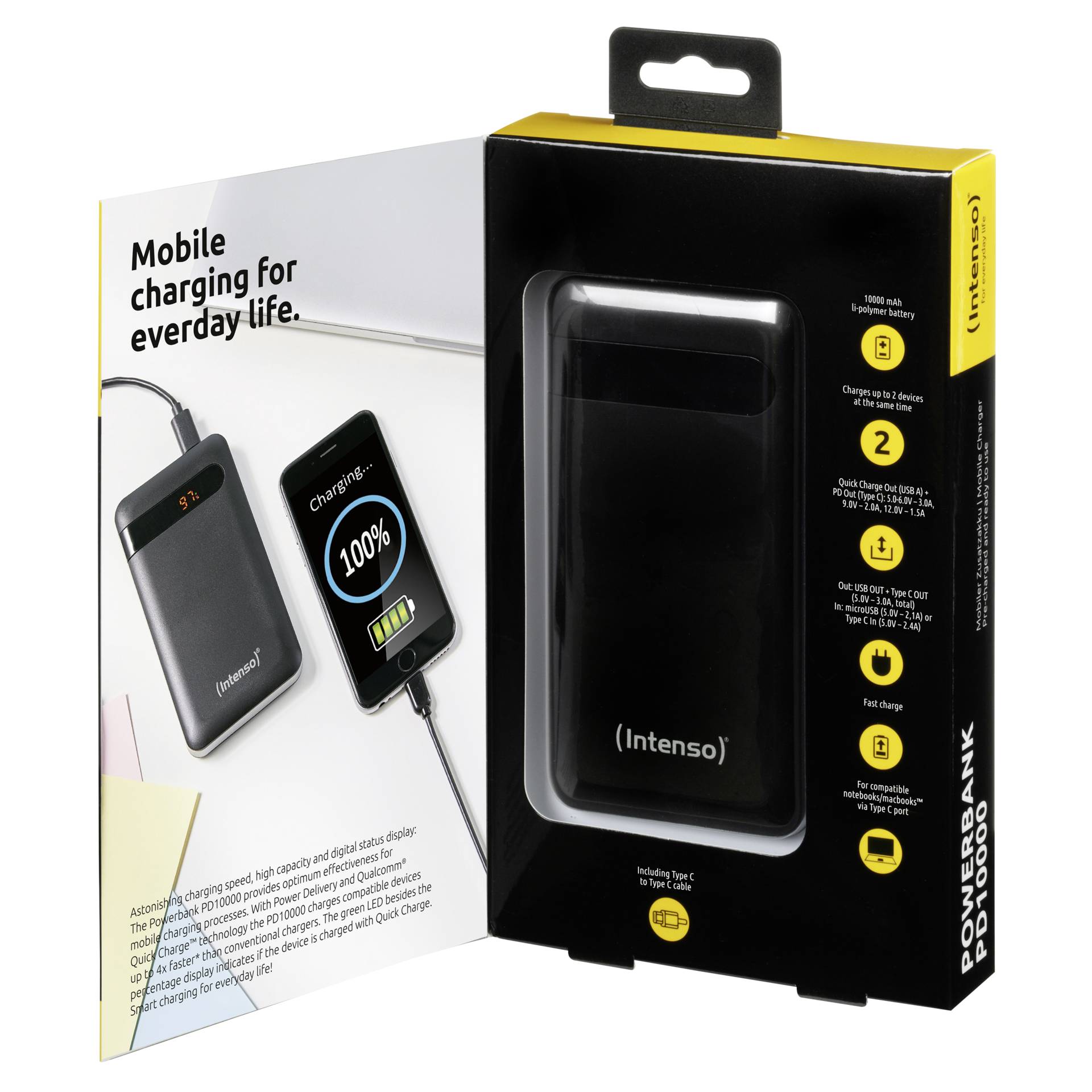 Intenso Powerbank PD10000 Power Delivery 10000 mAh nero
