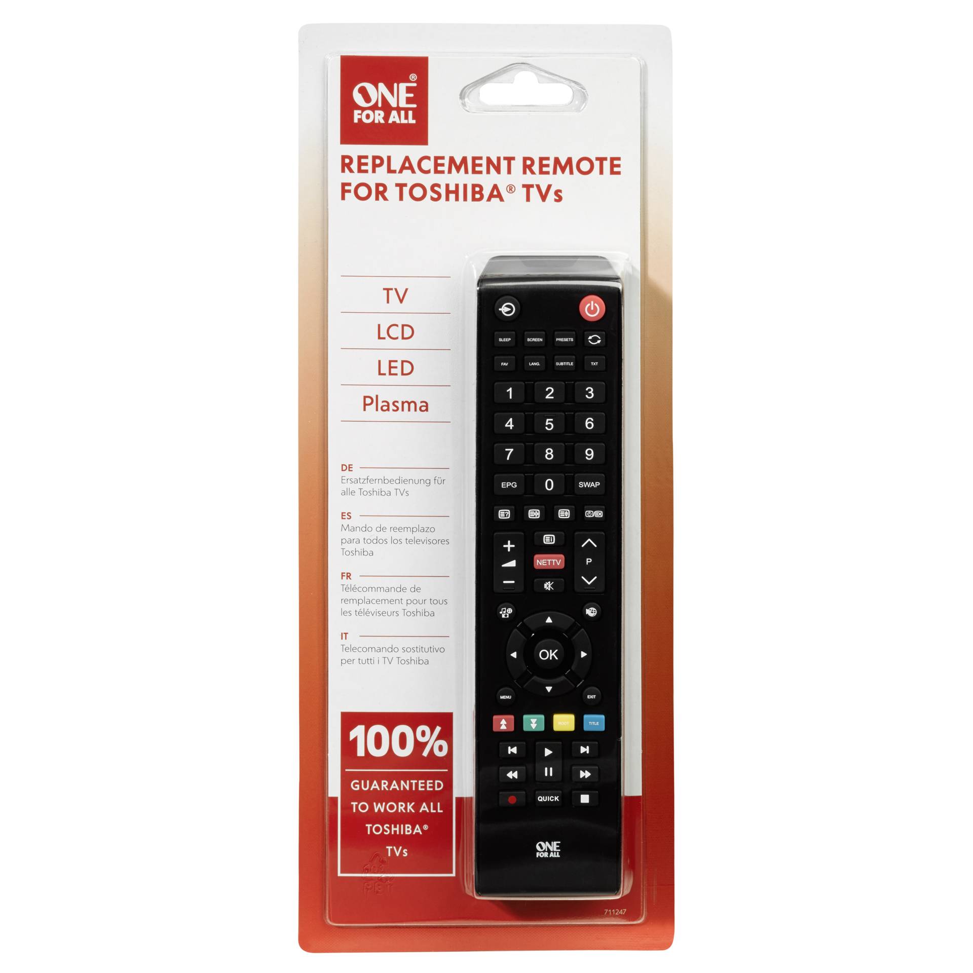 One for All Telecomando sostitutivo per Toshiba URC 1919