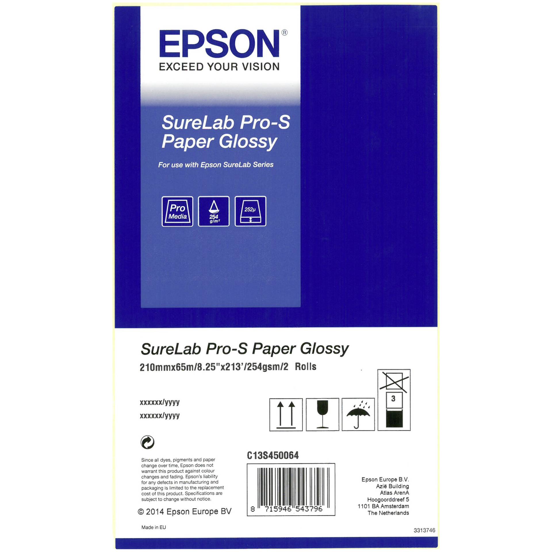 1x2 Epson SureLab Pro-S carta lucida A4 x 65 m 252 g