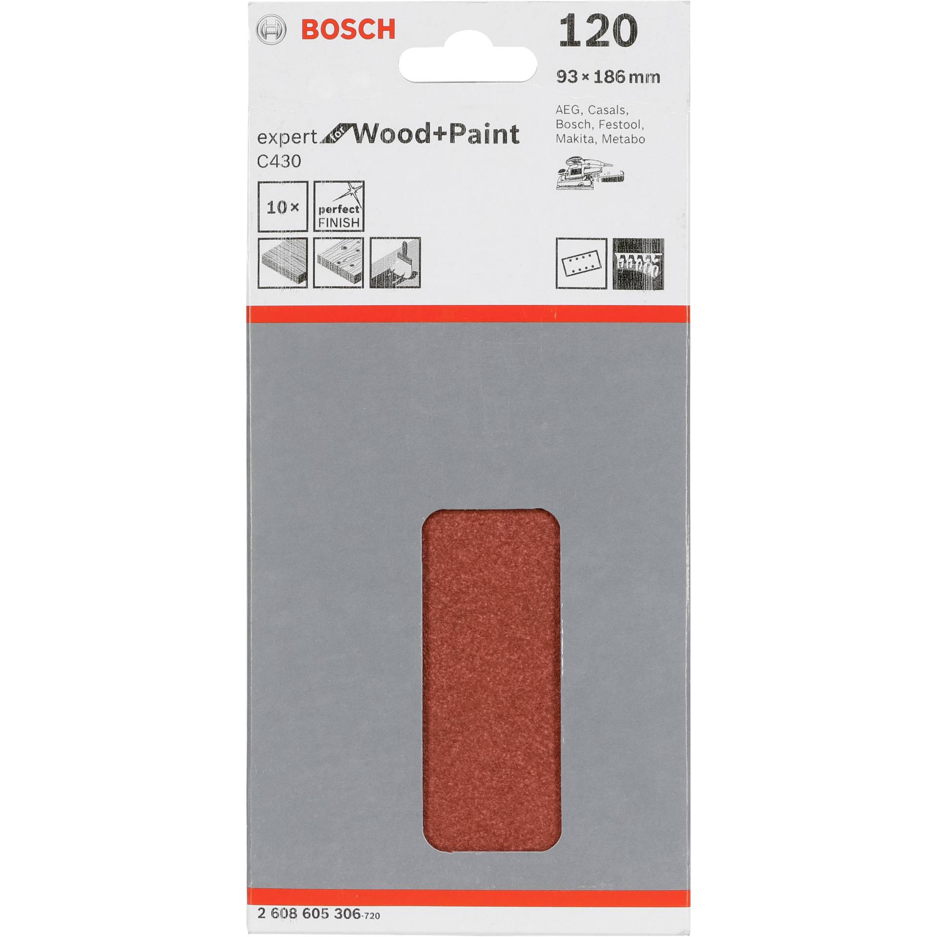 Bosch foglio abras.C 430 legno + vernice 93x186MM grana 120