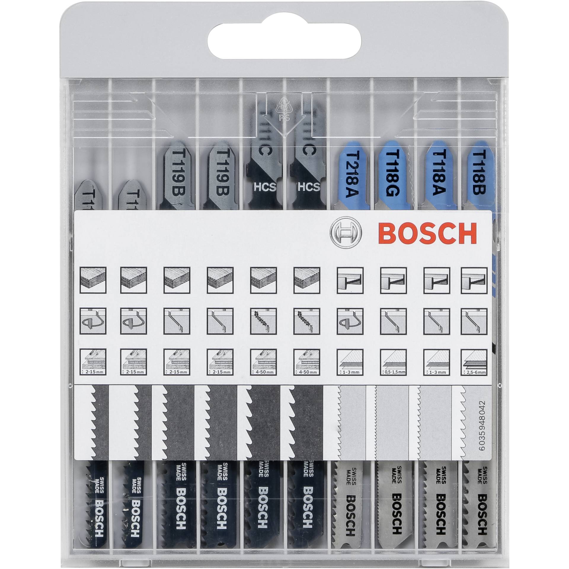 Bosch 10pz. set lame seghetto altern.basic per metallo e leg