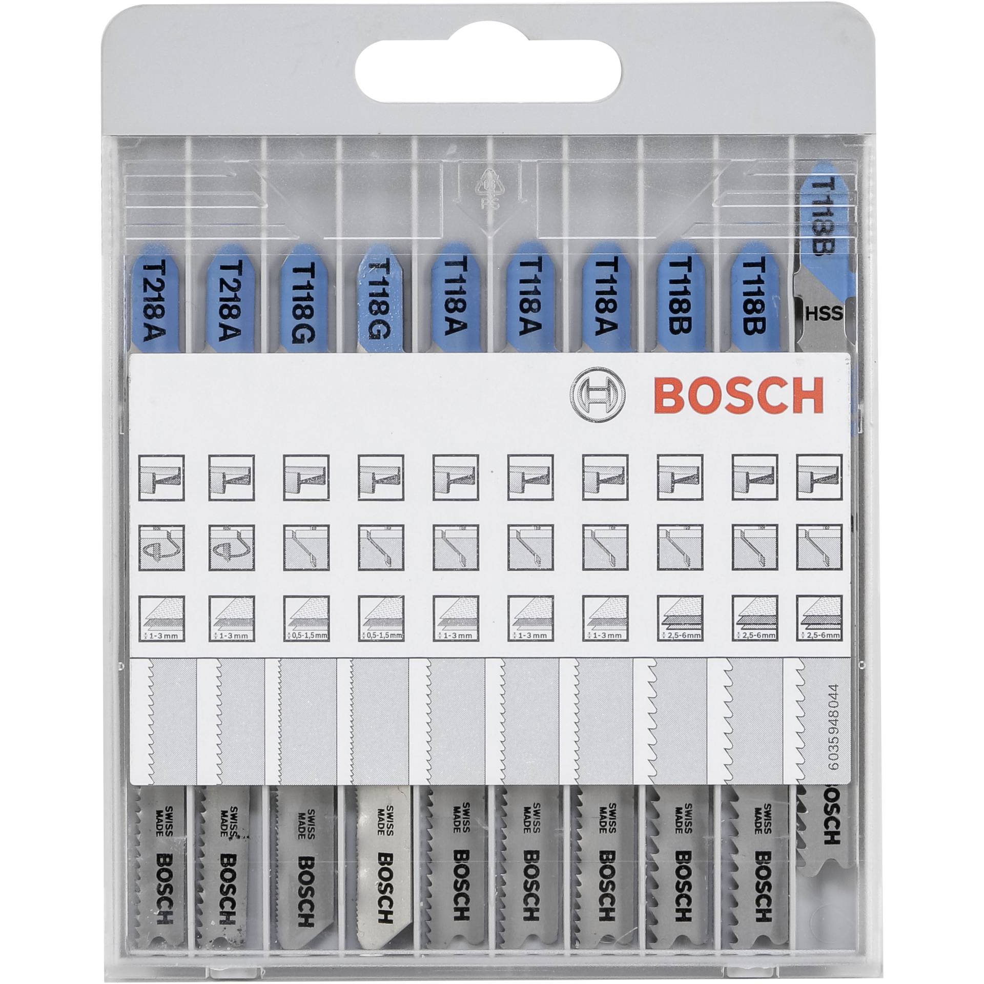 Bosch 10pz. set lame segh.alter. basic per metallo e legno