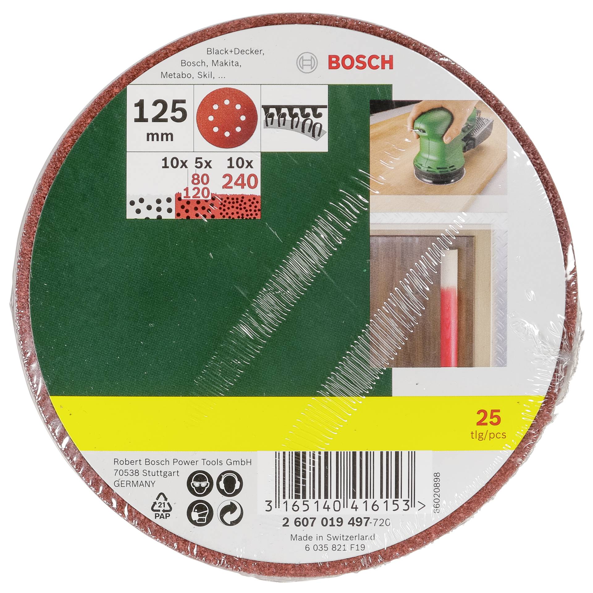 Bosch 25 Fogli abrasivi per Levigatrice rotoorbitante 125mm