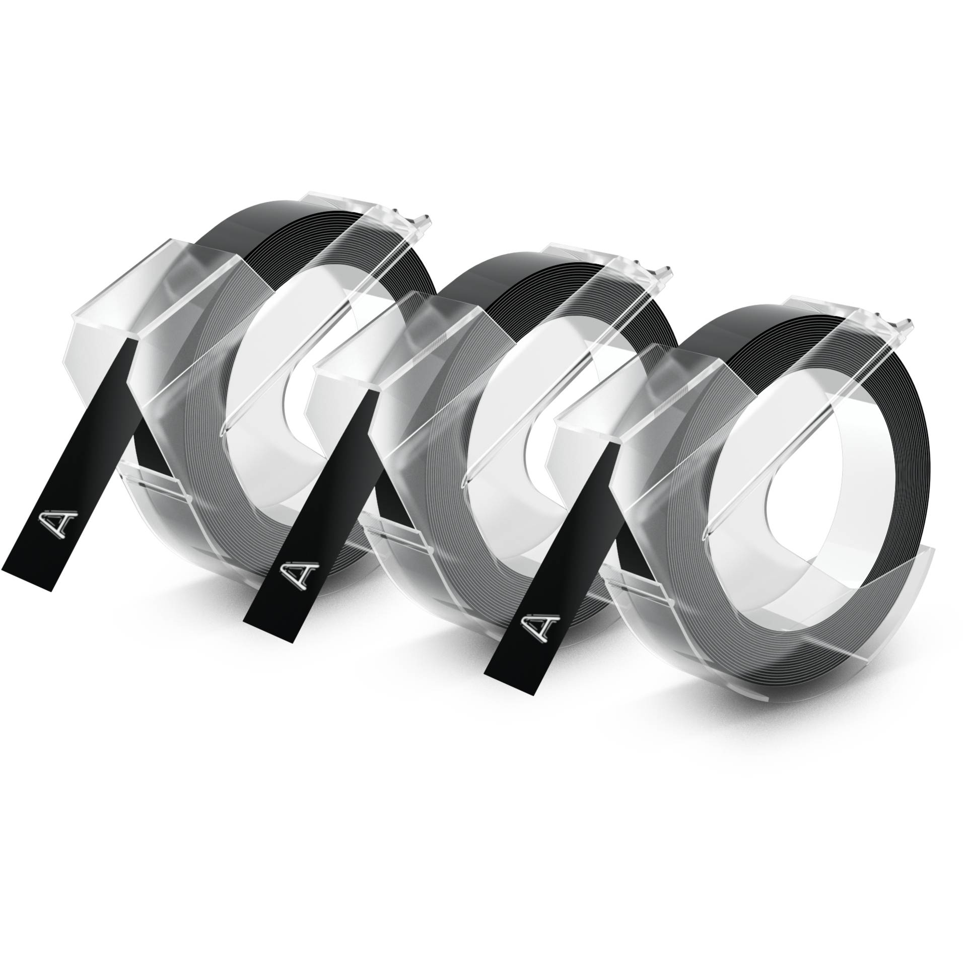 1x3 Dymo 3D nastro ad.9 mm x 3 m plastica nero