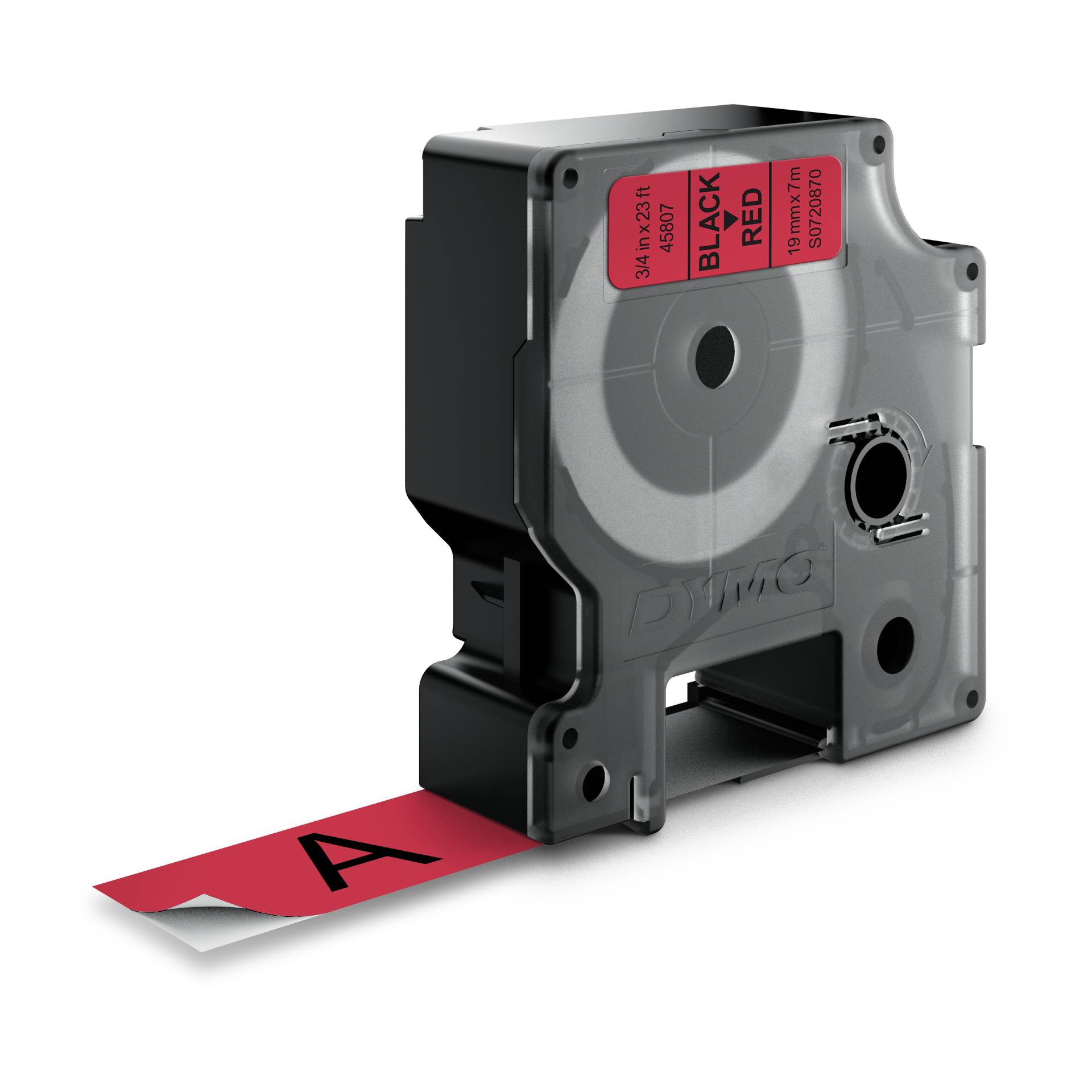 Dymo D1 nastro 19 mm x 7 m nero su rosso 2