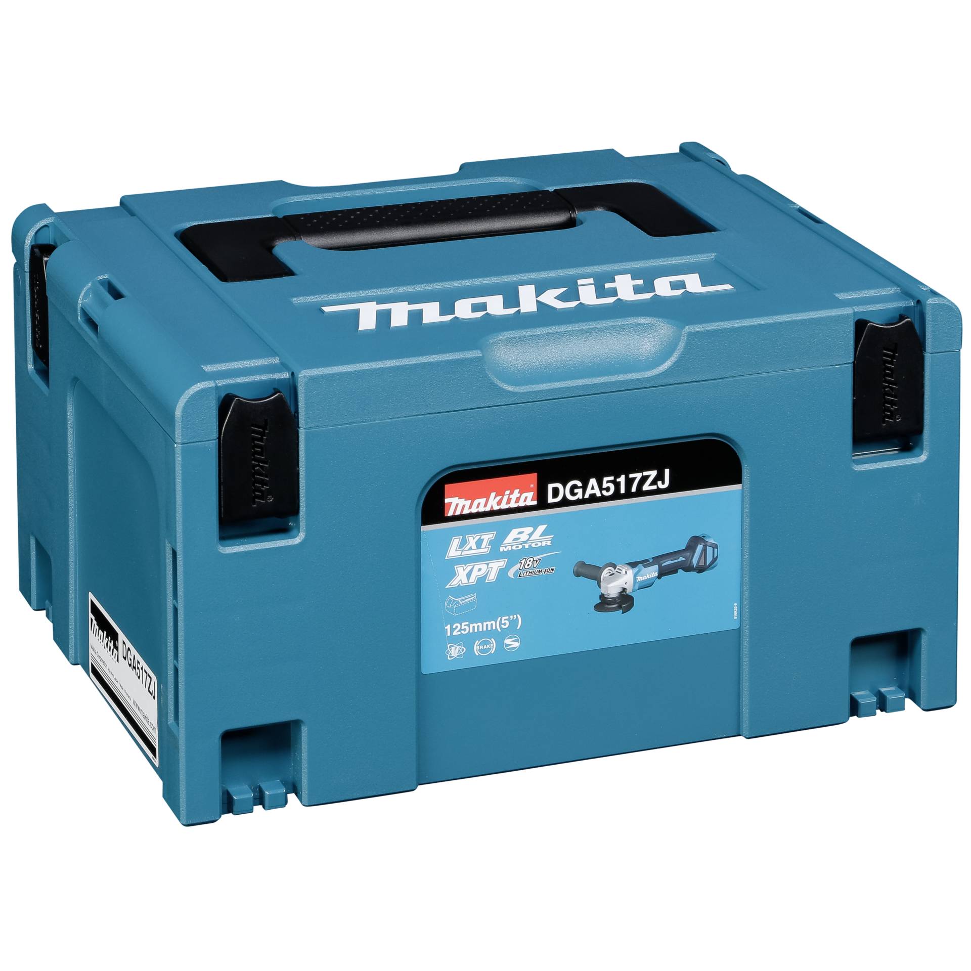 Makita DGA517ZJ angolare a batteria in Makpac