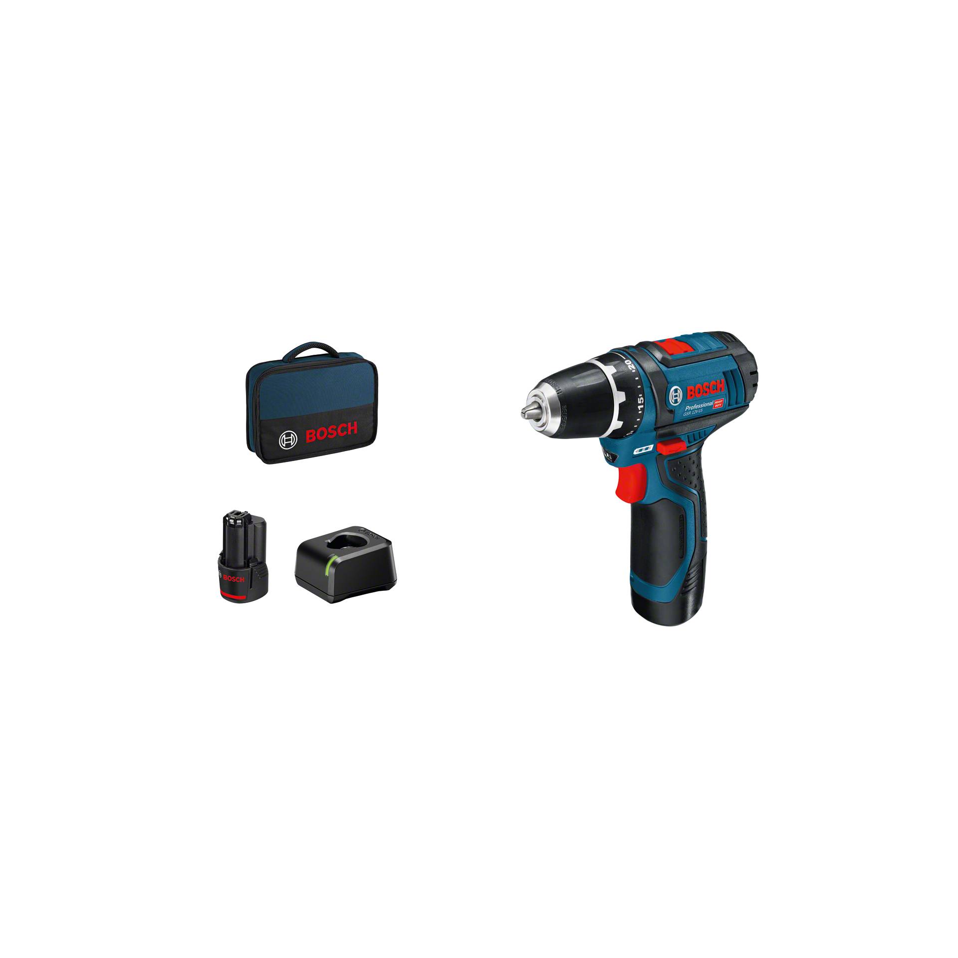 Bosch GSR 12V-15 Vorteils-Set Trapano avvitatore a batteria